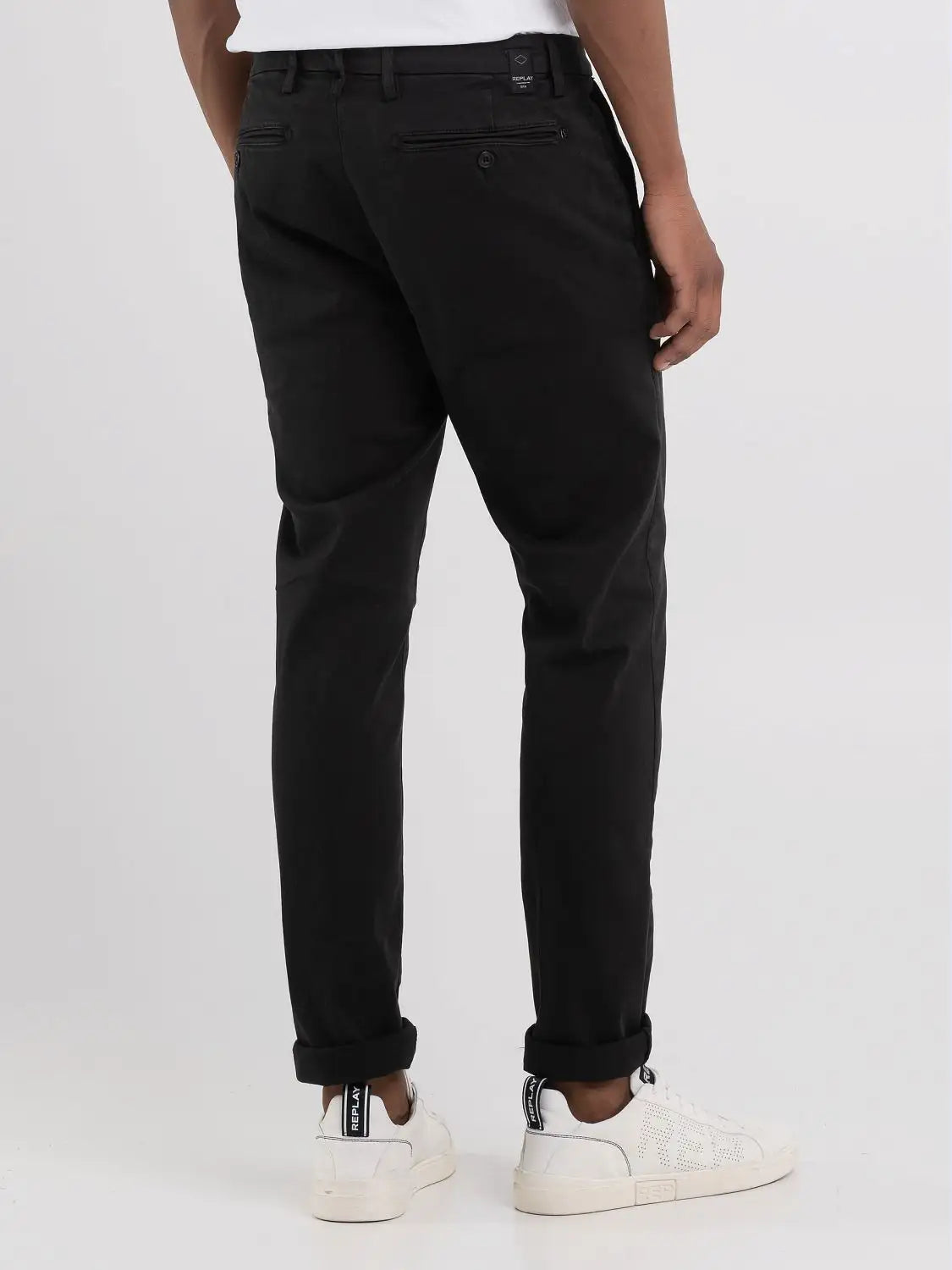 Replay Zeumar Hyperflex Slim fit chinot musta