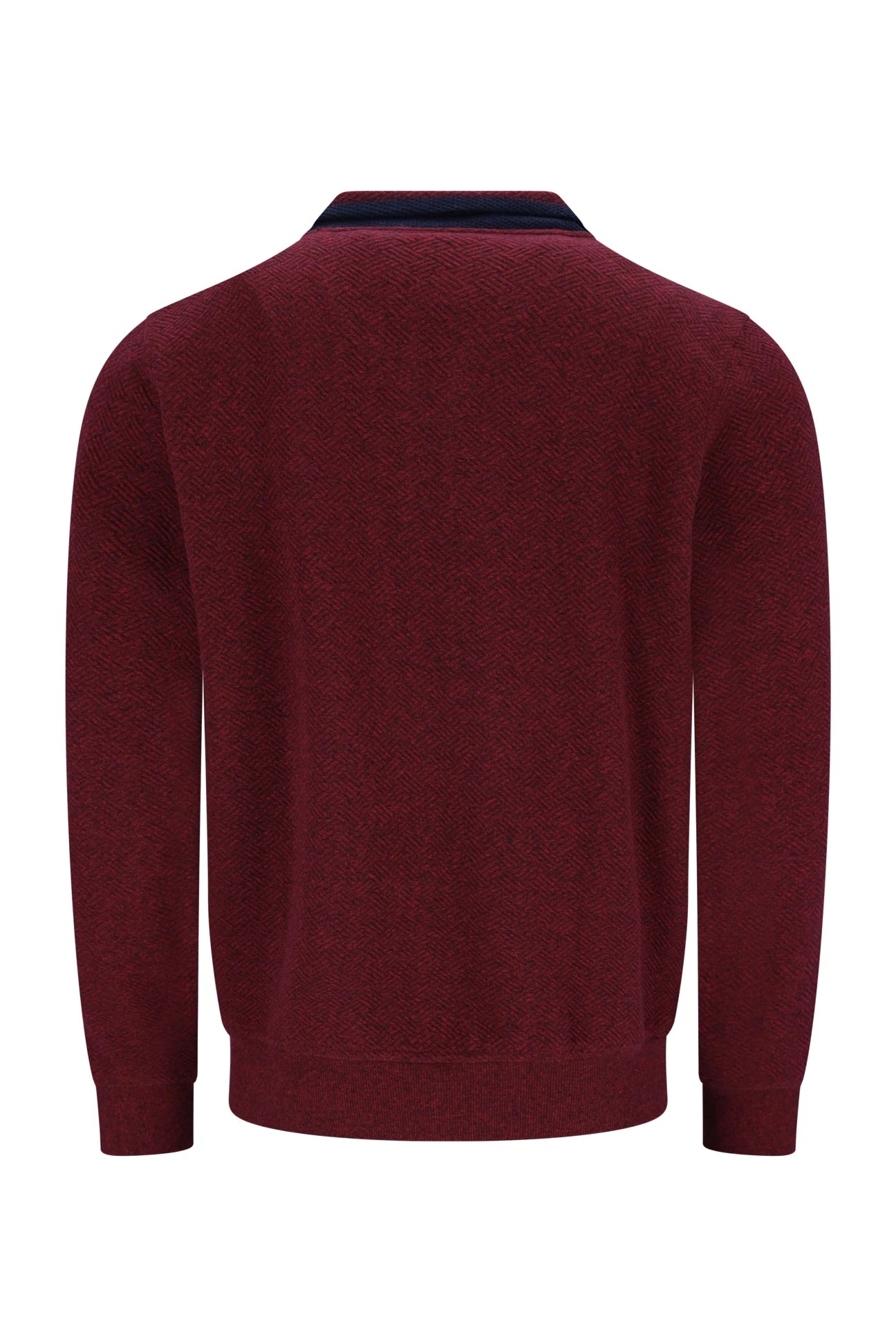 Hajo collegeneule half zip viininpunainen "Stay Fresh"