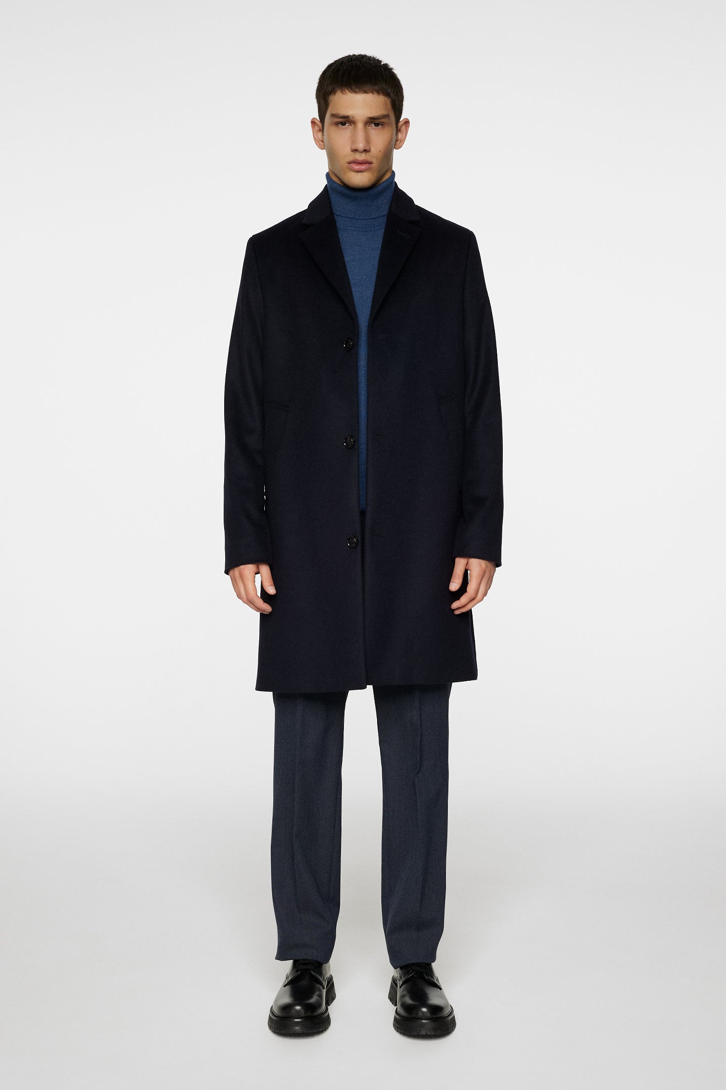 J.Lindeberg villakangastakki August Melton Cashmere Coat JL Navy
