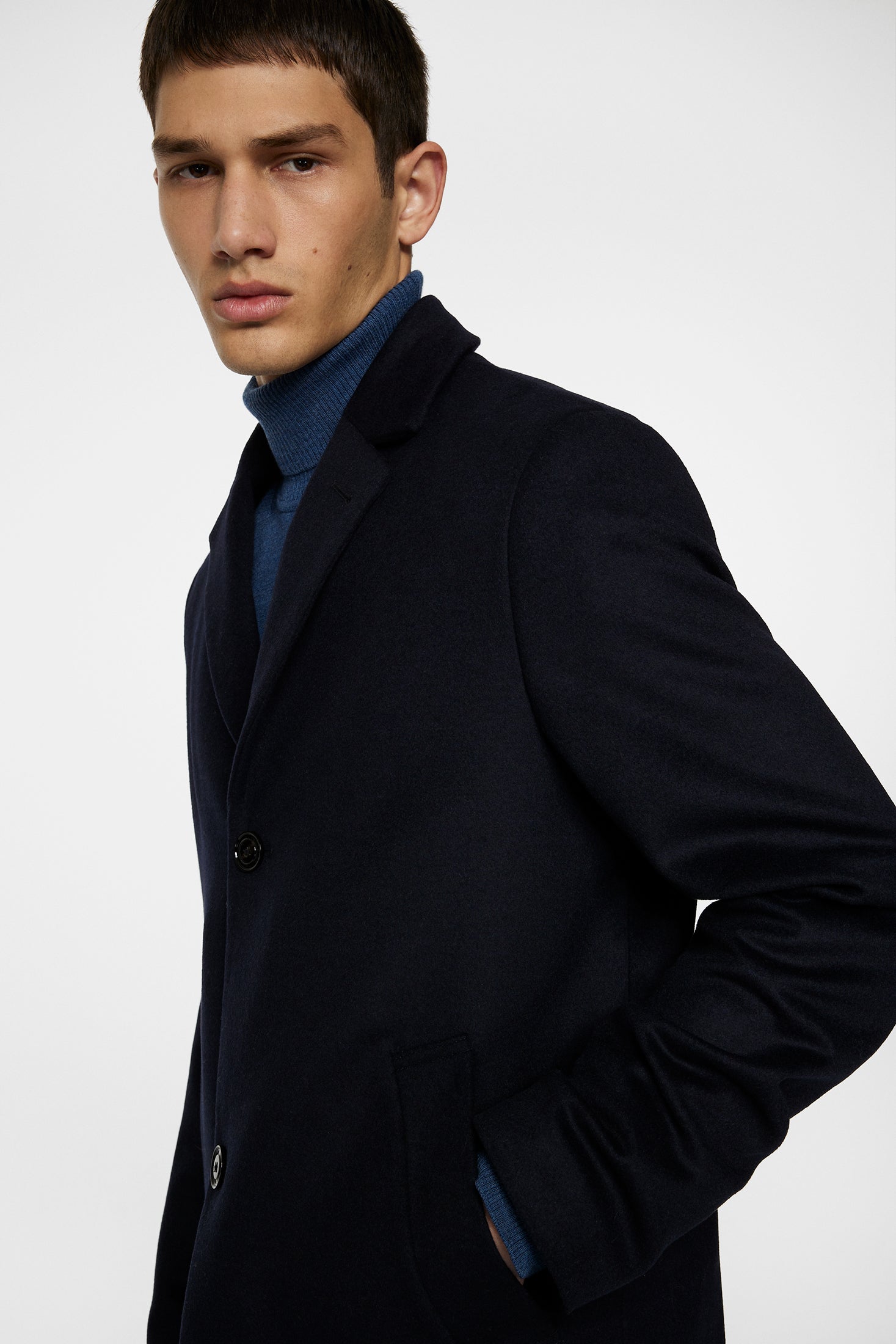 J.Lindeberg villakangastakki August Melton Cashmere Coat JL Navy