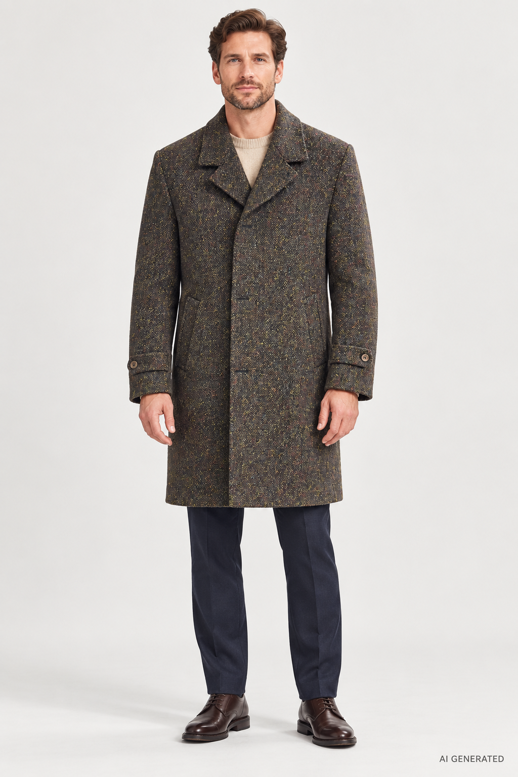 Harris Tweed Lennie ruskea villakangastakki