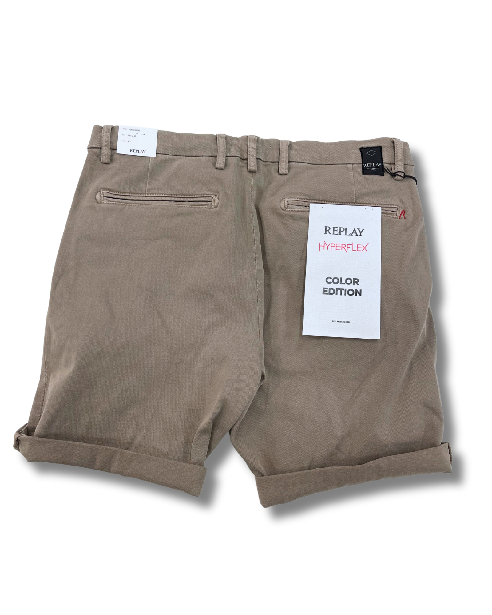 Replay hyperflex beige shortsit "regular-fit"
