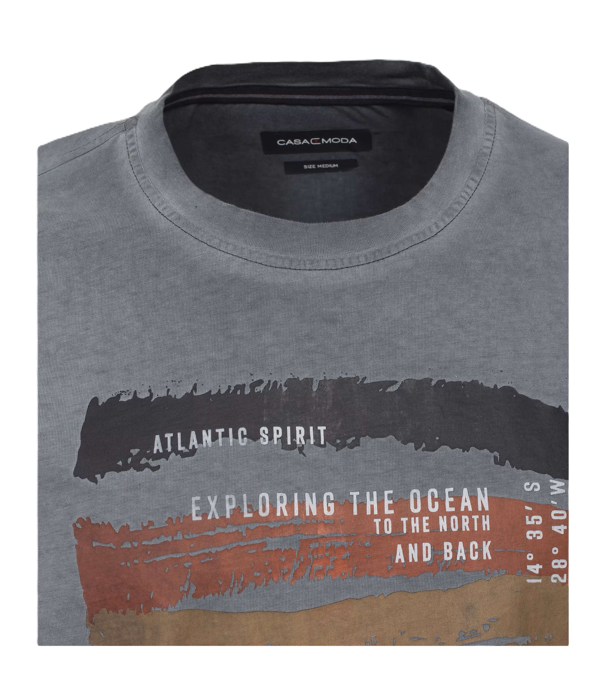 CasaModa t-paita printti harmaa "Exploring the ocean"