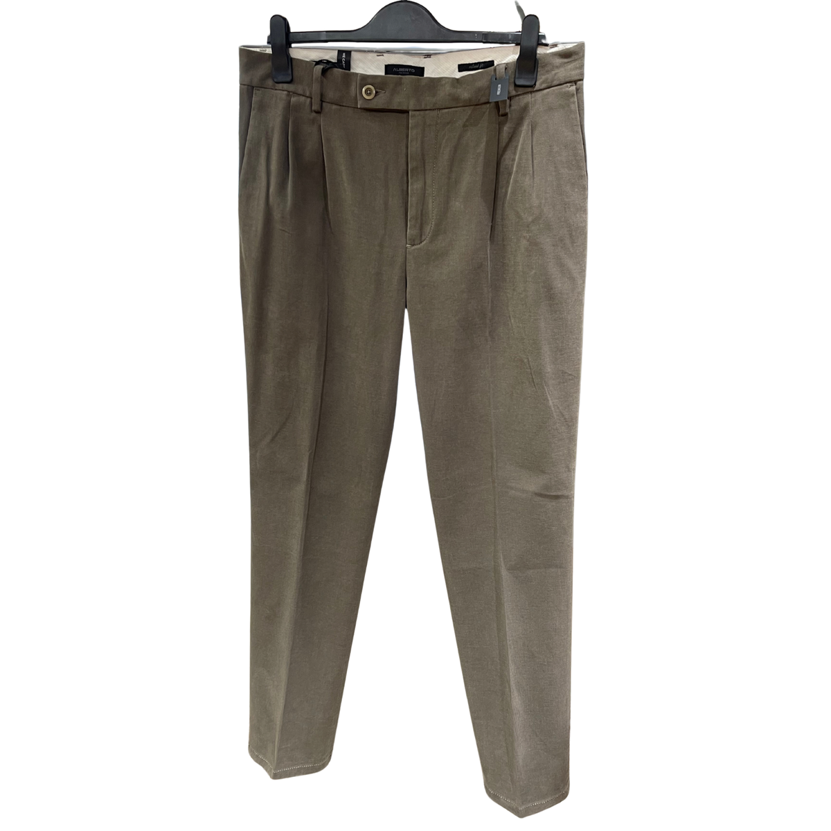 Alberto Miko suorat ruskeat puuvillahousut relaxed fit