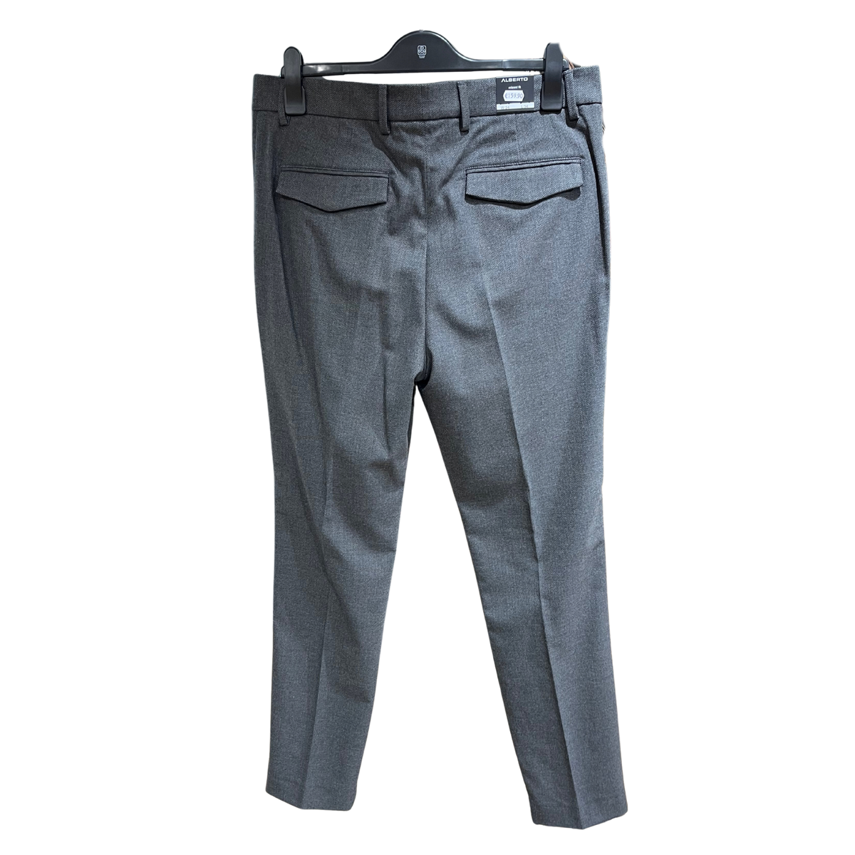 Alberto Miko harmaat herringbone suorat housut relaxed fit