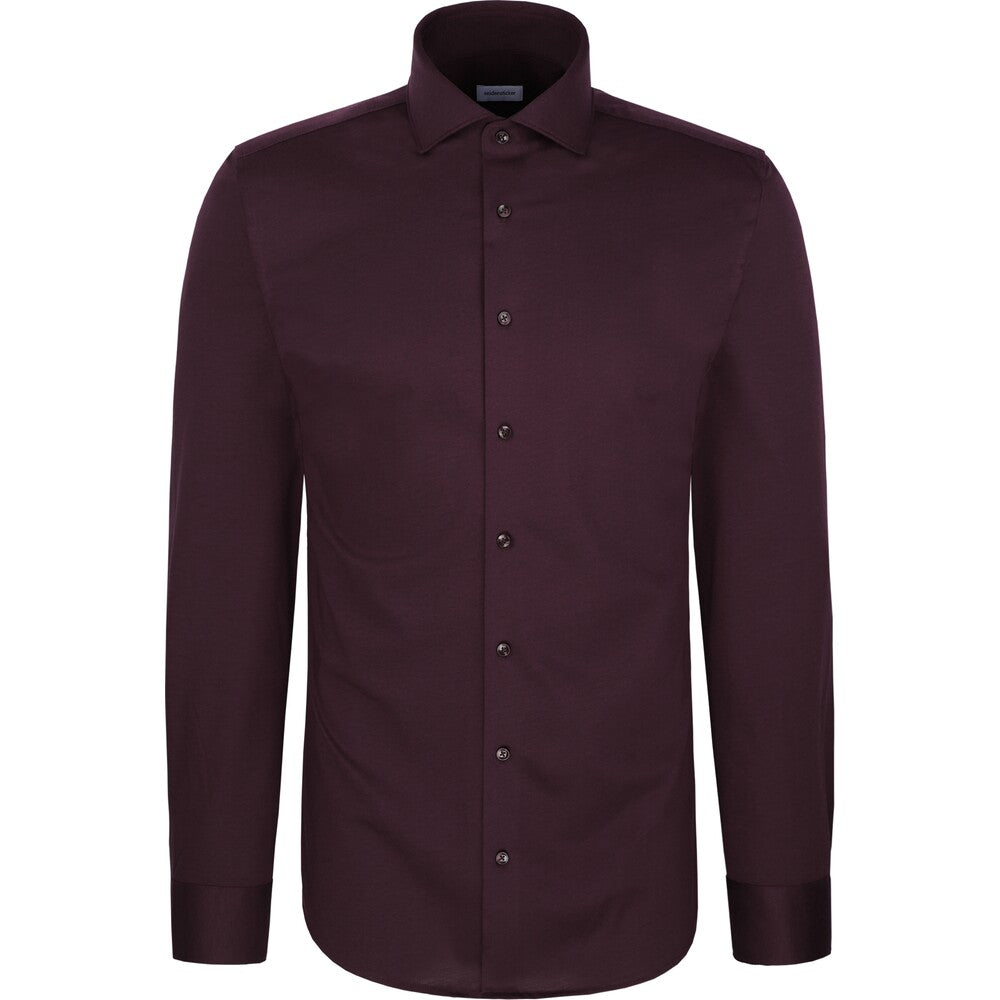 Seidensticker Jersey kauluspaita viininpunainen slim fit