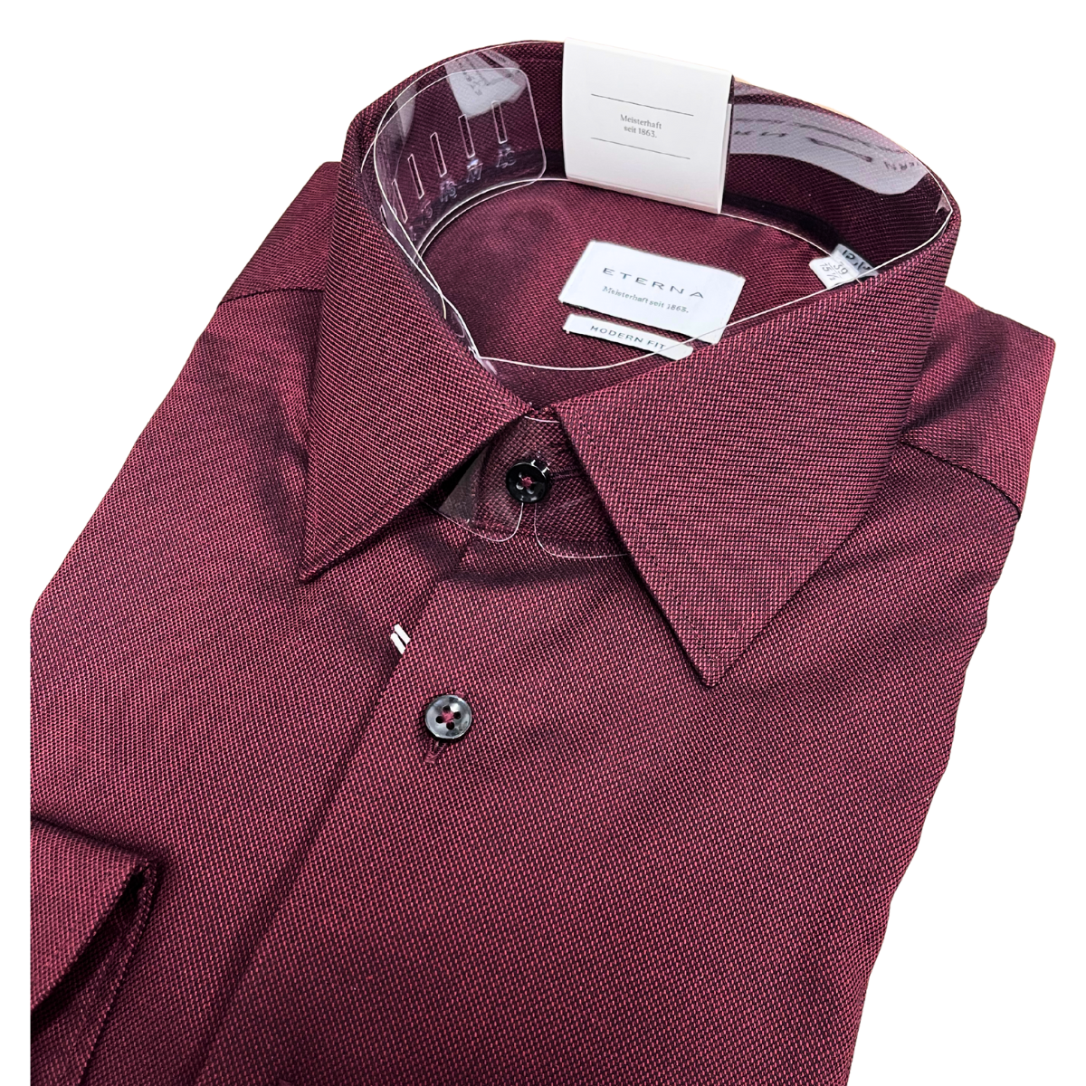 Eterna kauluspaita viininpunainen modern fit