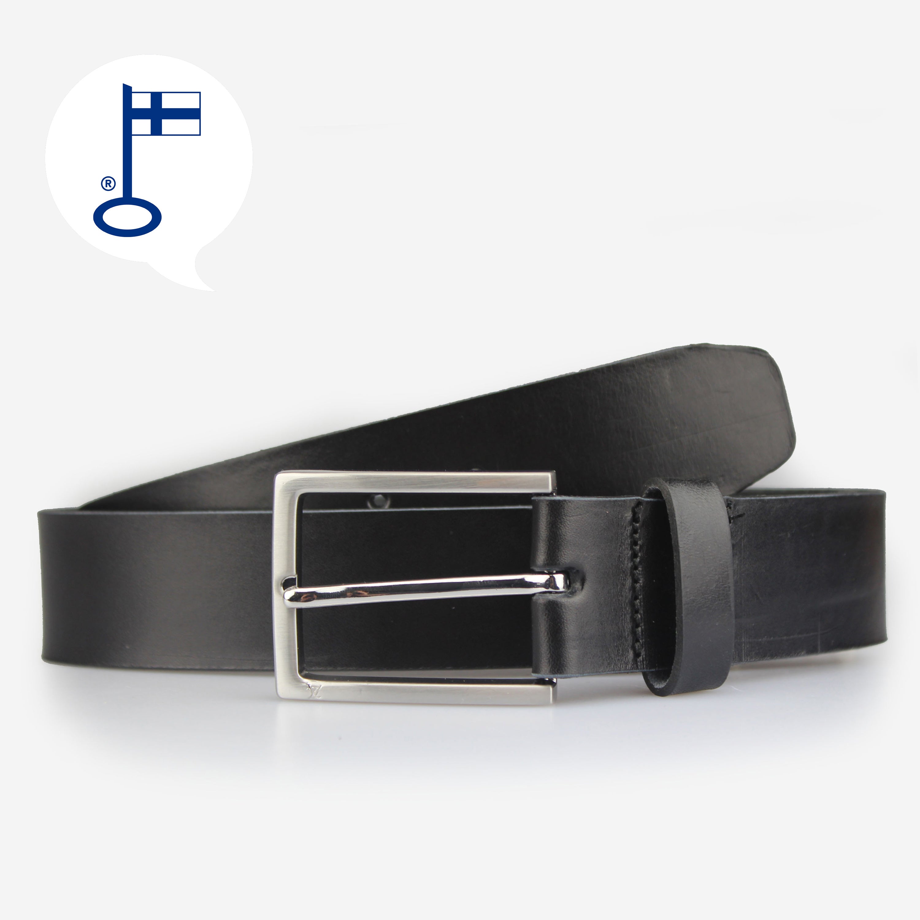 Veniz musta XL-nahkavyö 40mm