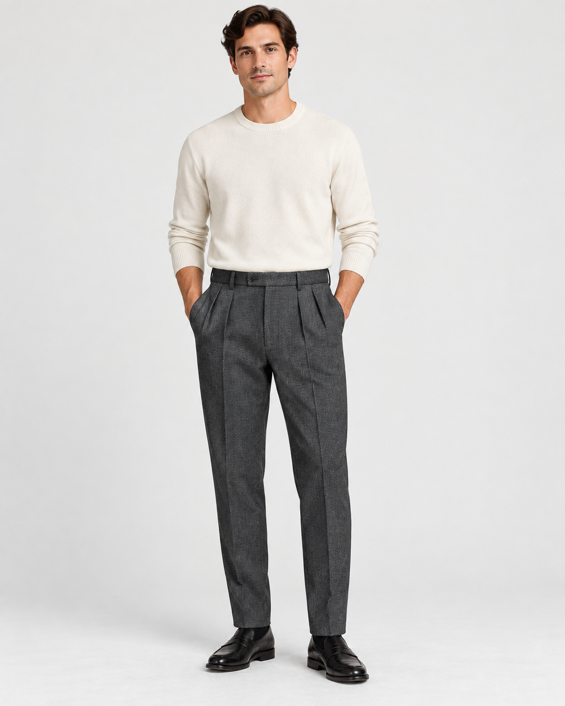Alberto Miko "Smart Wool Look" suora housu