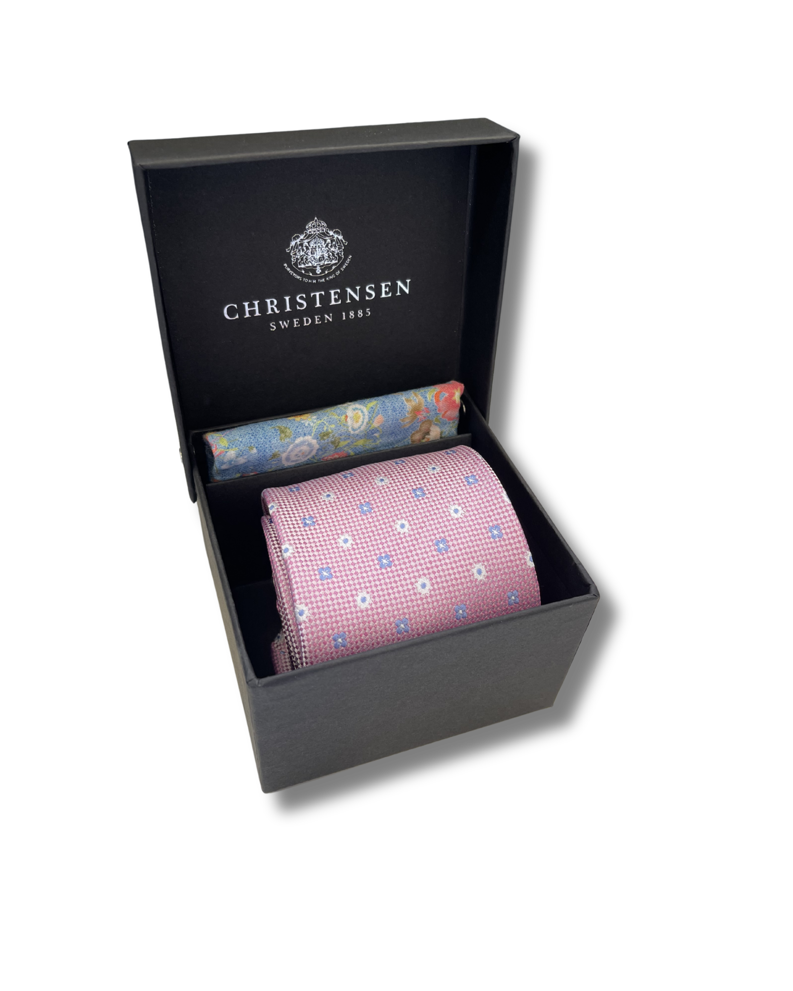 Amanda Christensen silkkisolmio- ja taskuliinasetti vaaleanpunainen