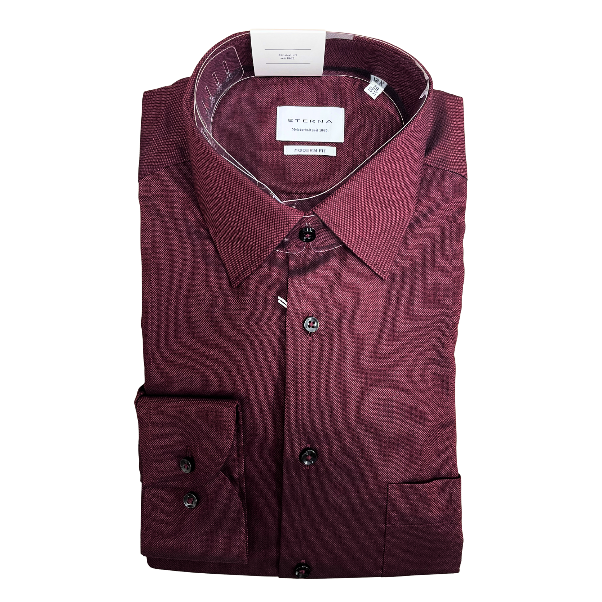 Eterna kauluspaita viininpunainen modern fit