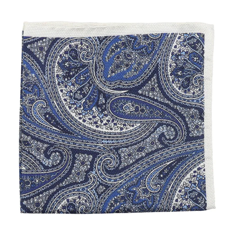 Amanda Christensen taskuliina sininen paisley silkki