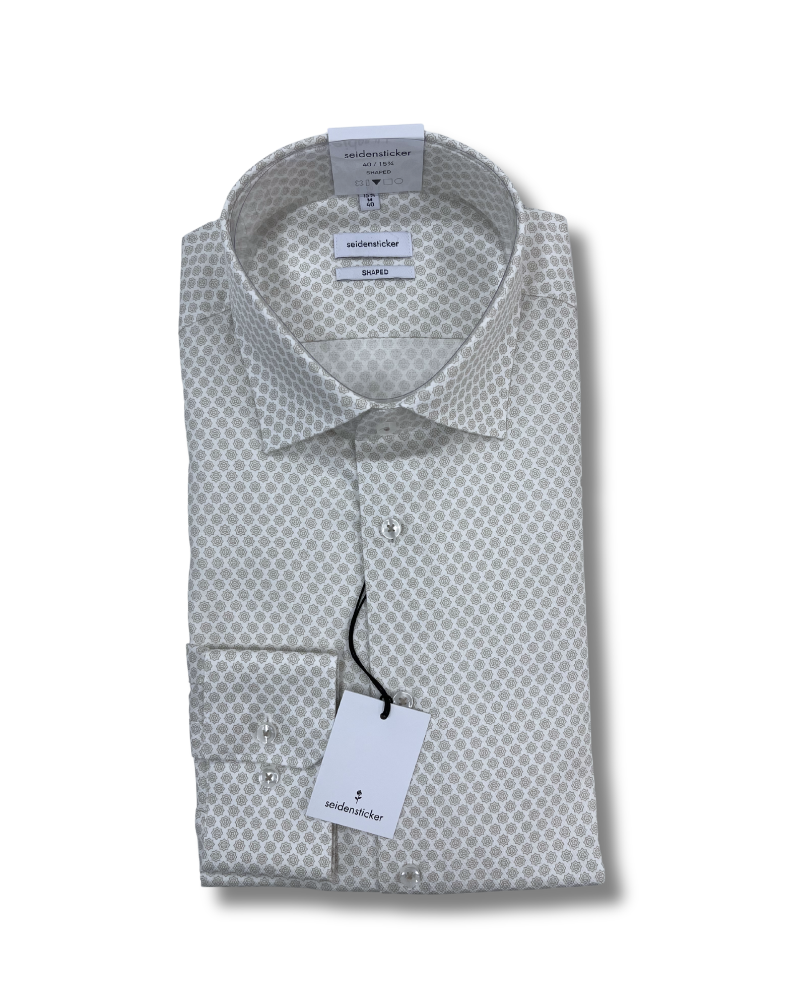 Seidensticker kauluspaita beige medaljonki shaped fit