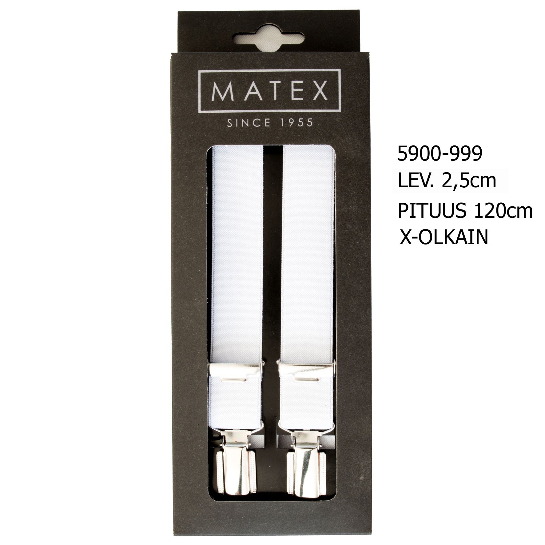 Matex valkoiset olkaimet "X-malli 25mm takuuklipseillä"