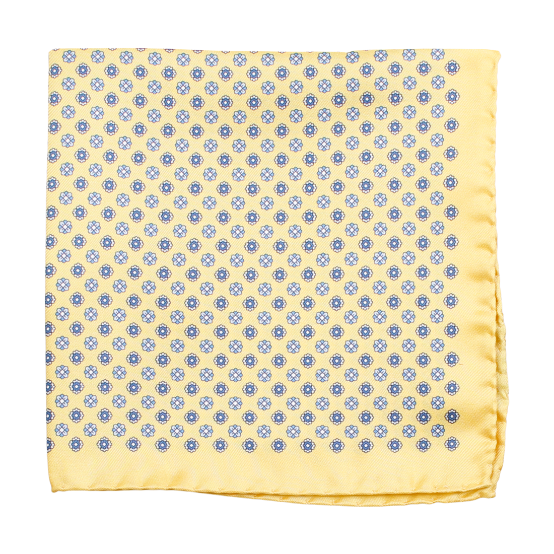 Amanda Christensen keltainen kukkaornamentti taskuliina "Pocket square"
