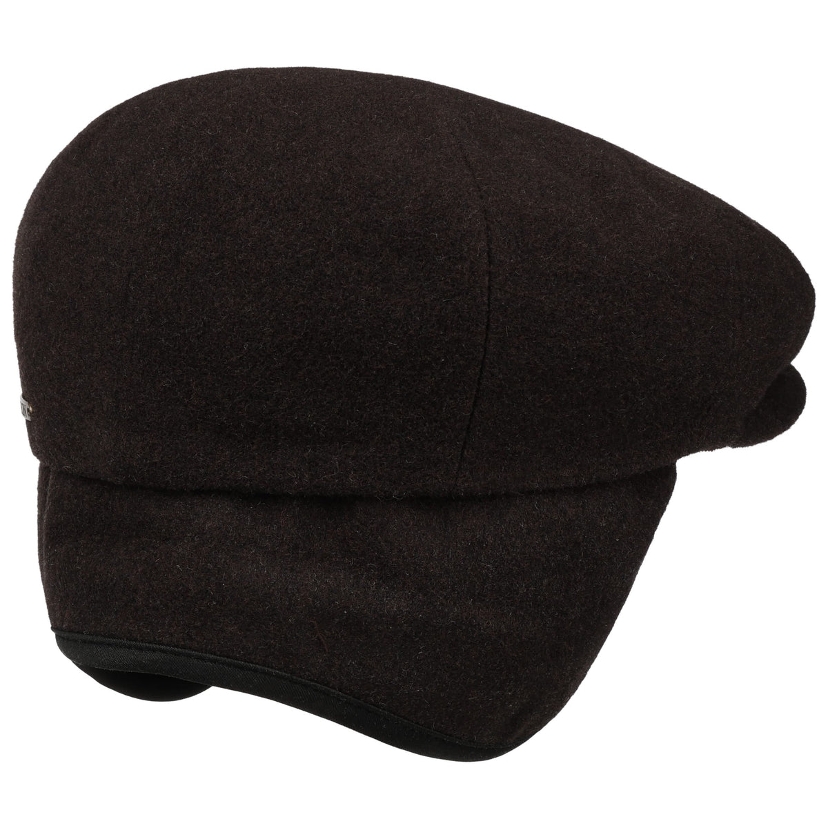 Stetson "Driver Cap" tummanruskea lakki korvaläpillä