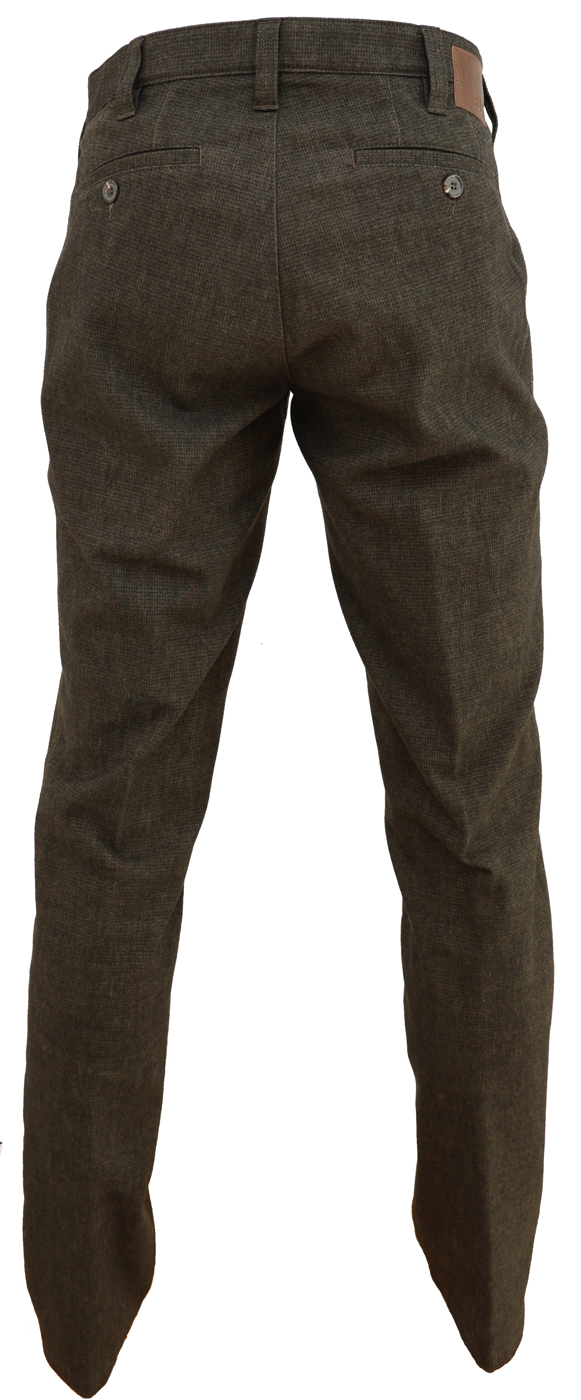 Buzo Denes puuvillahousu tummanvihreä tekstuuri wool look