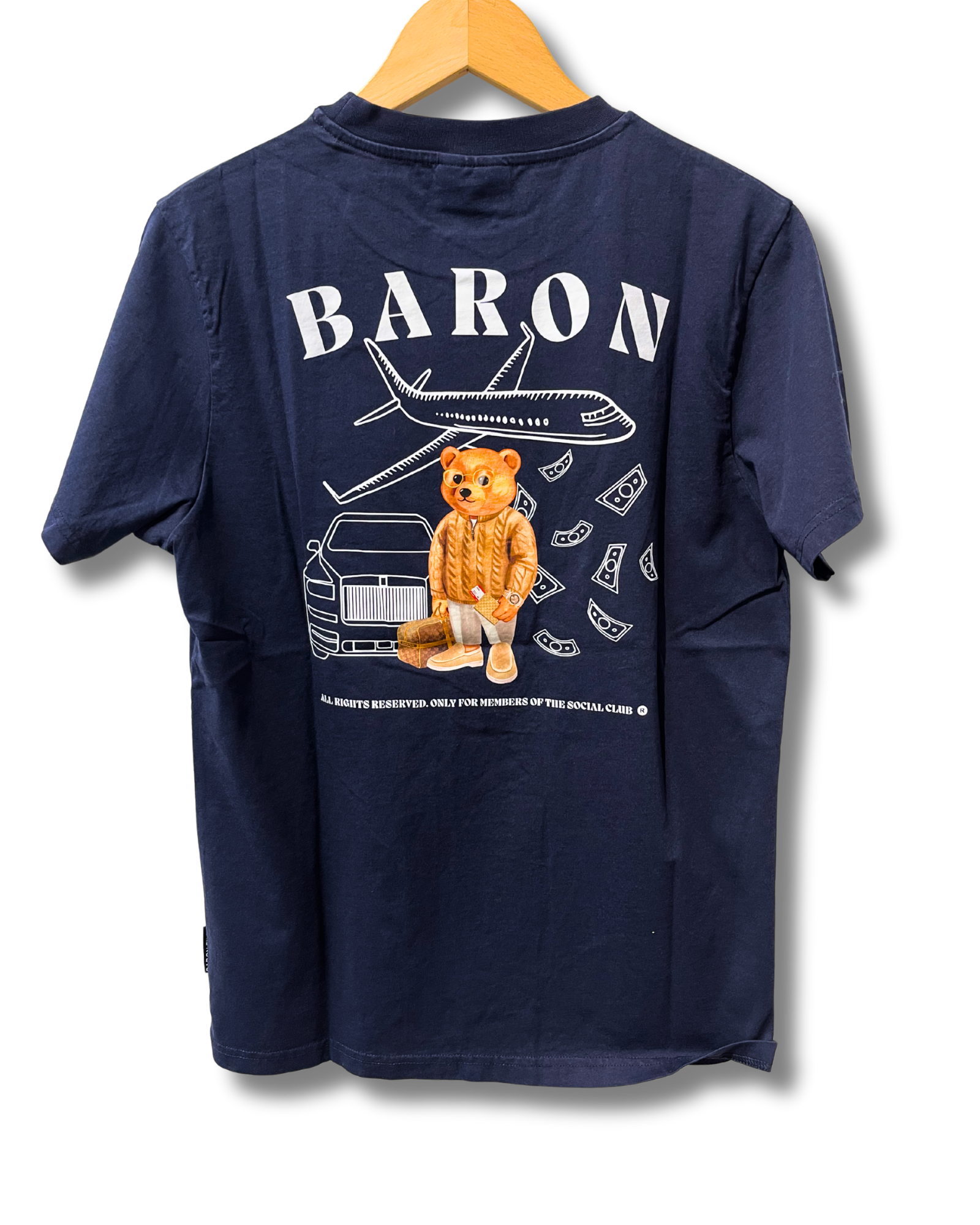 Baron Filou T-paita Tummansininen Nalleprintillä