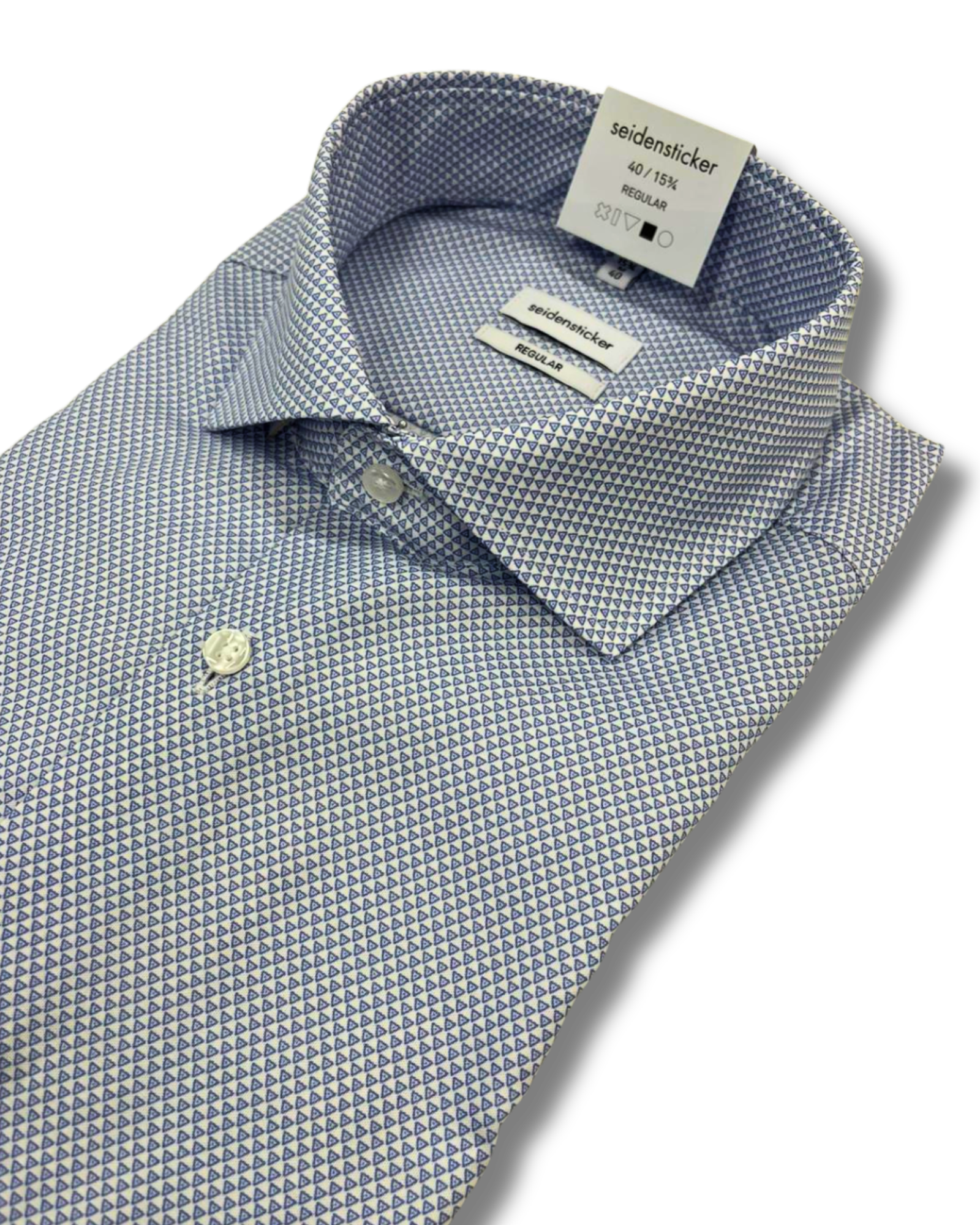 Seidensticker vaaleansininen pieni kuvio kauluspaita regular fit