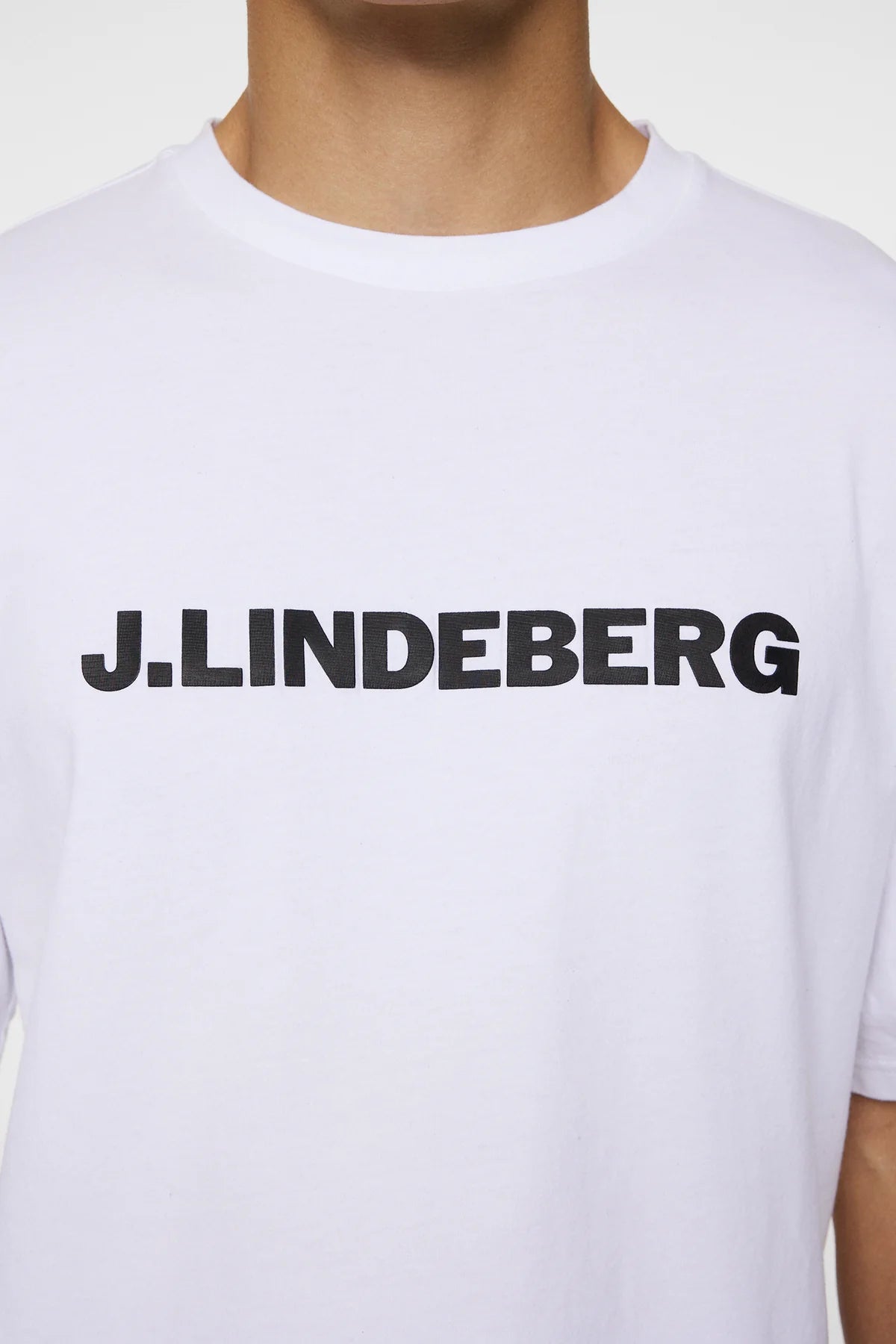 J.Lindeberg t-paita valkoinen logolla "Parcy Logo Tee"