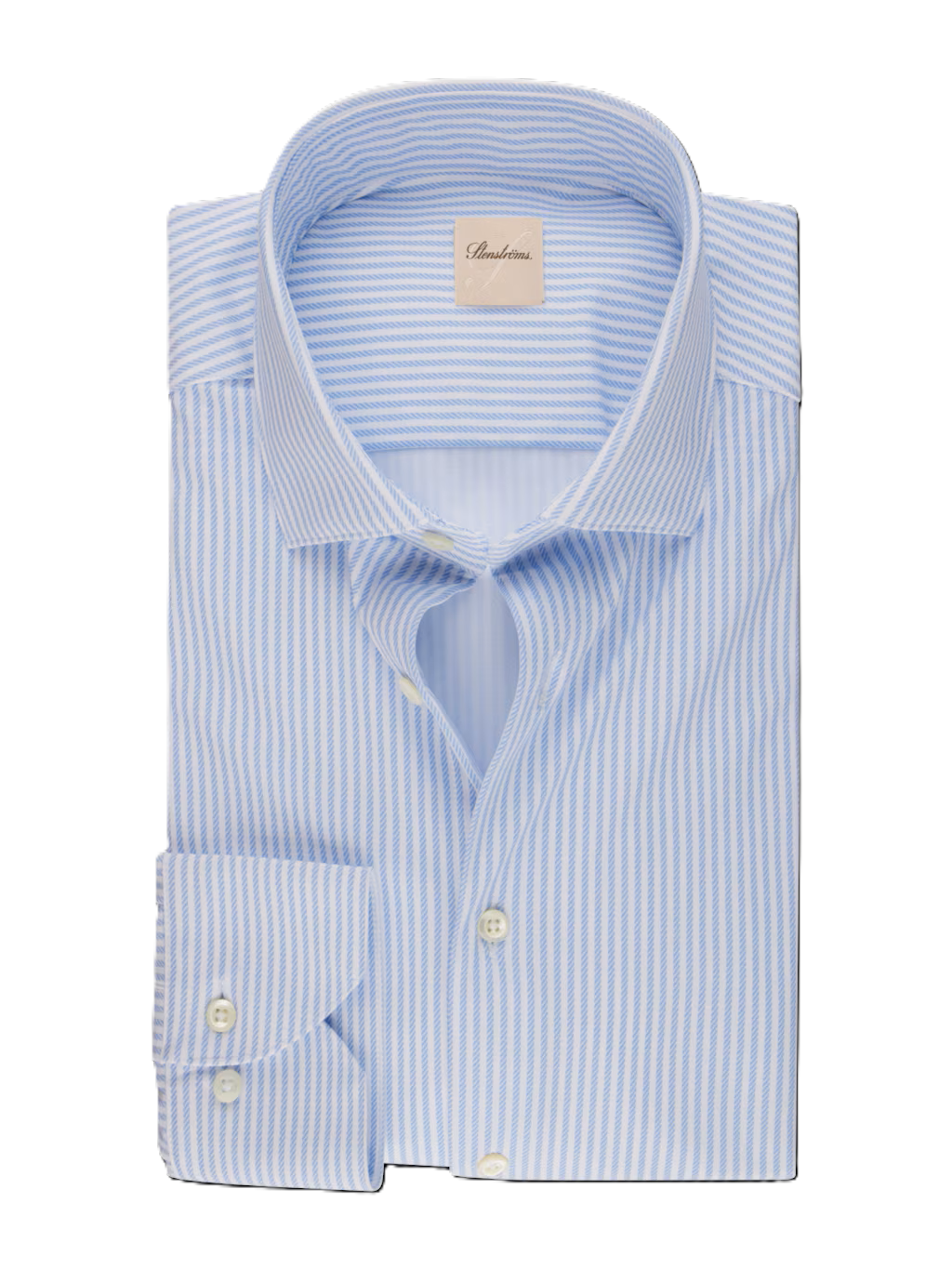 Stenströms slimline joustokauluspaita vaaleansininen raita