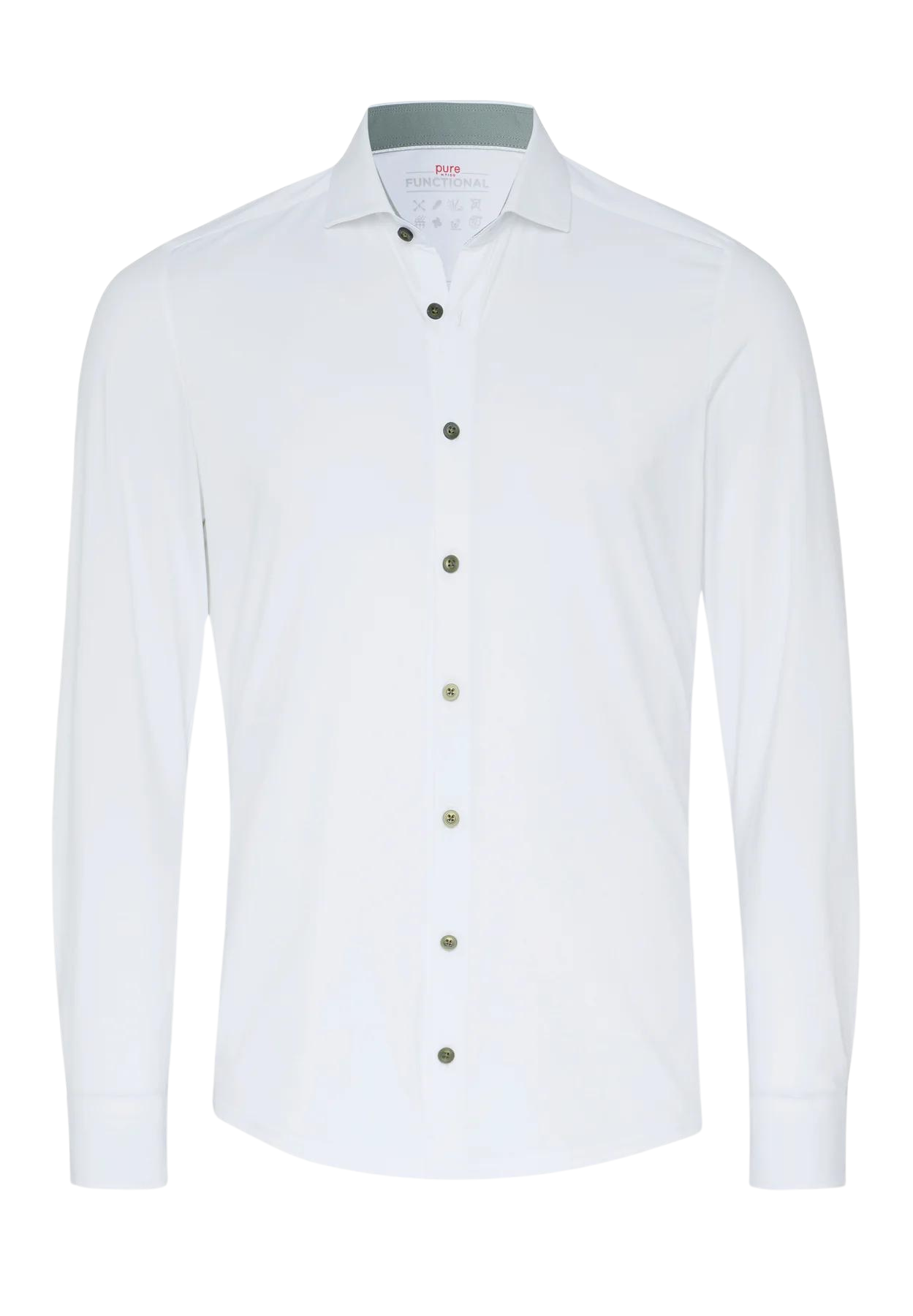 PURE valkoinen joustokauluspaita "Functional shirt"