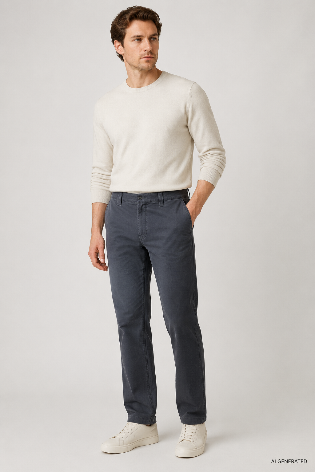 Buzo Denes puuvillahousu harmaa regular fit