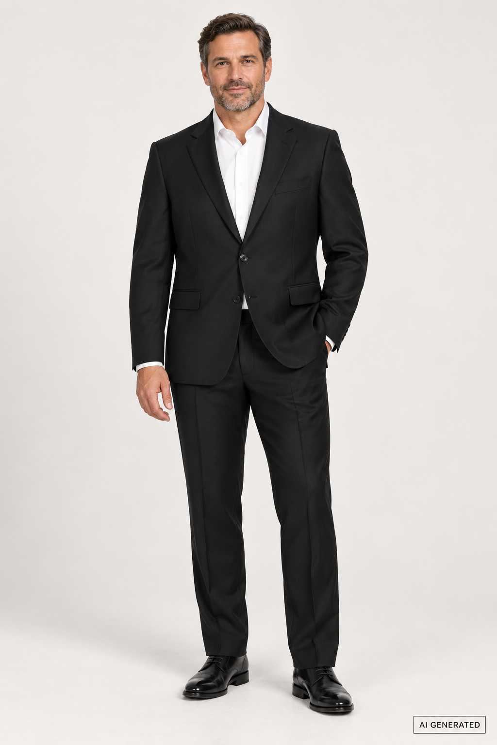 Cavaliere Parker musta classic fit puku
