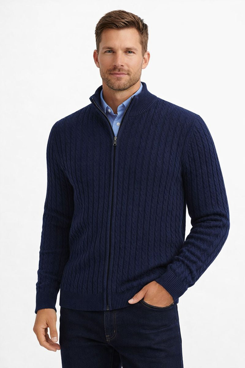 Hajo tummansininen kaapelineuletakki