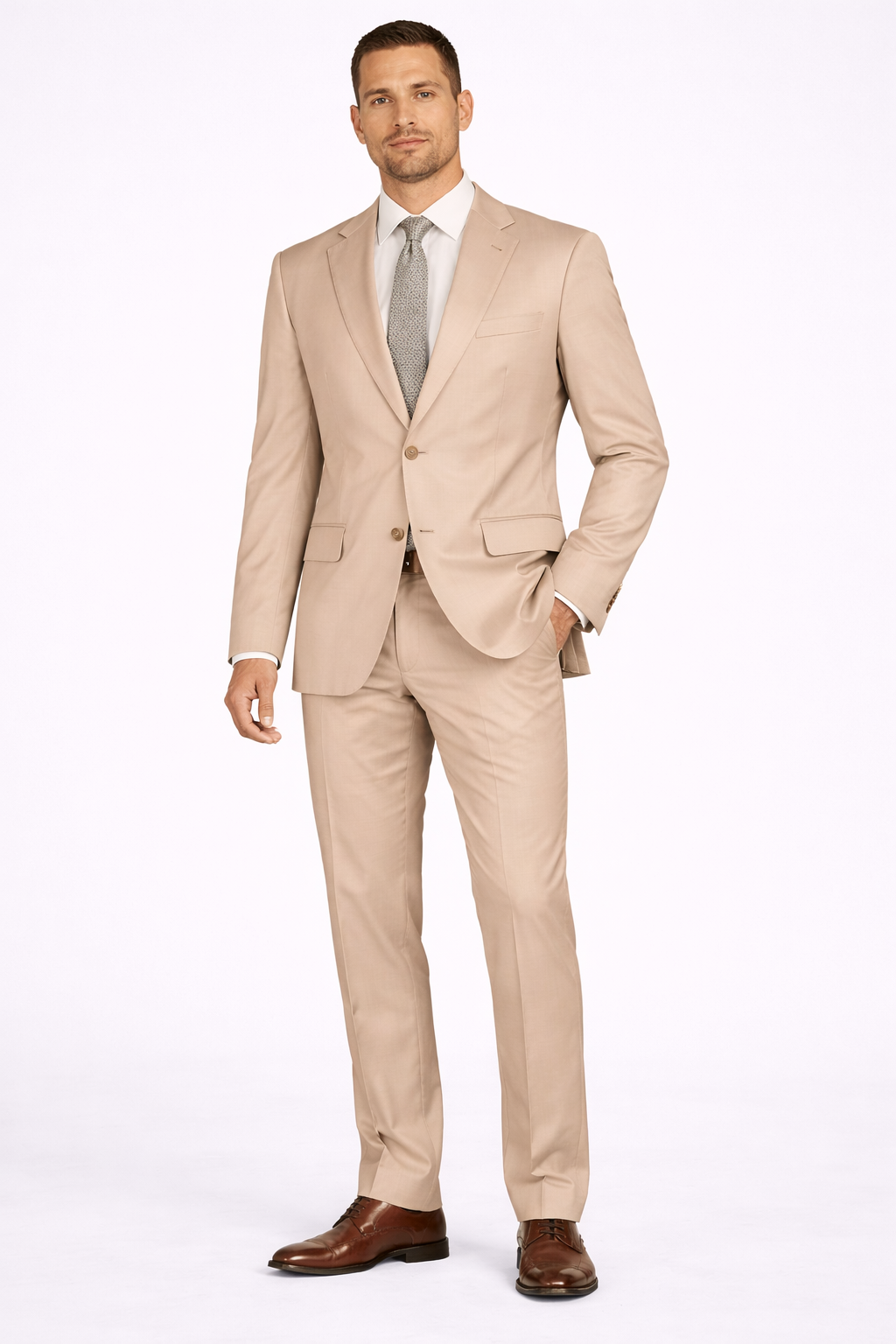 Cavaliere Jaxson beige kesäpuku slim fit