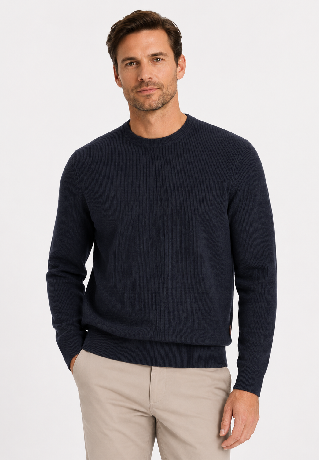 Fynch-Hatton navy o-aukko neule merino-kashmir