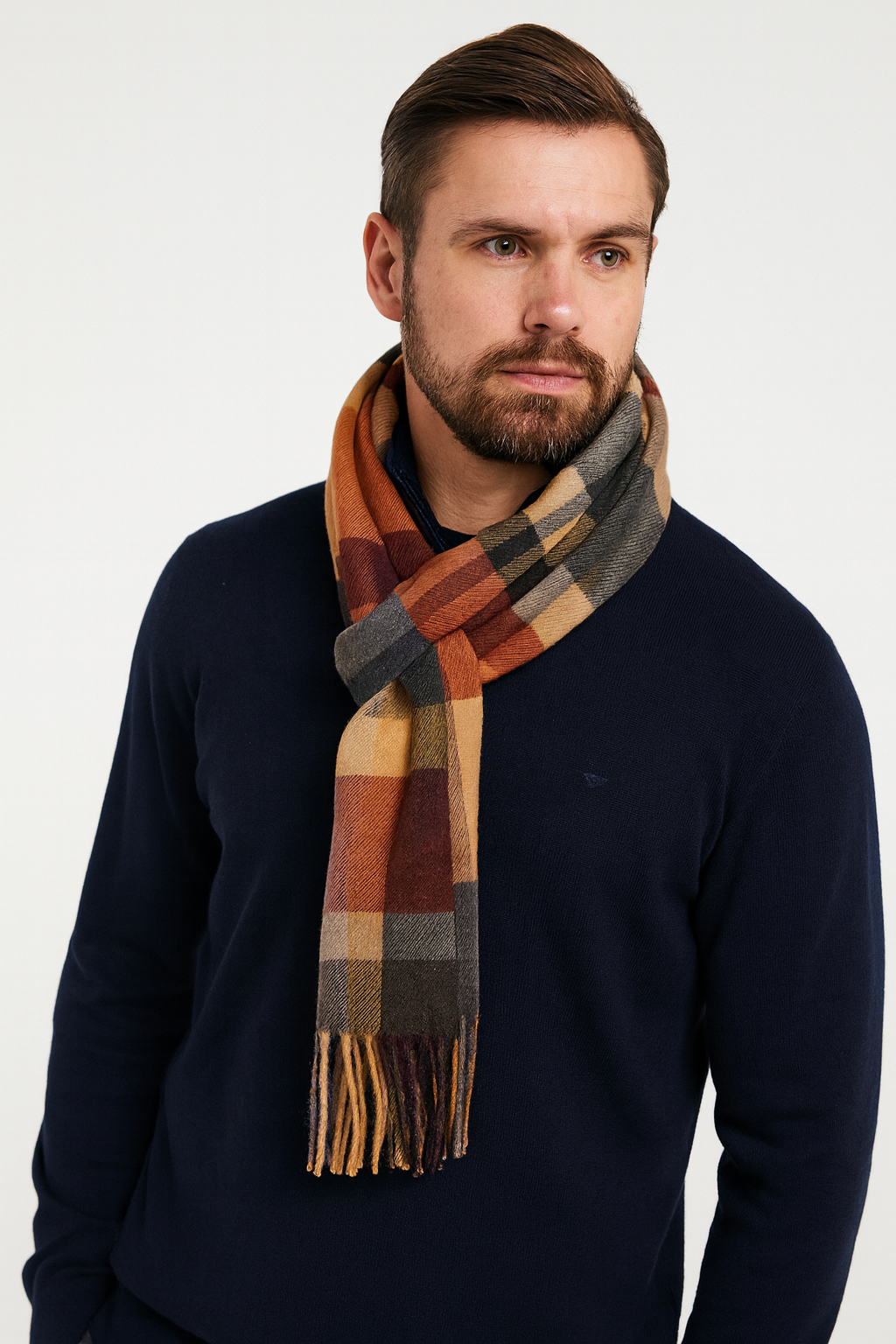 Fynch-Hatton kaulahuivi Soft Check Scarf - Deep Merlot