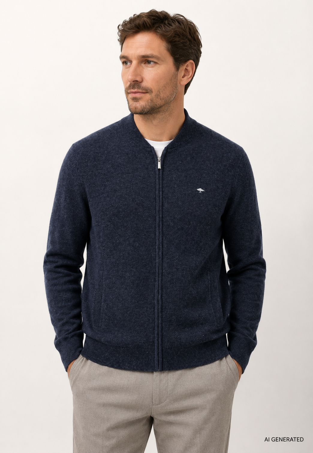 Fynch-Hatton navy villatakki merino kashmir