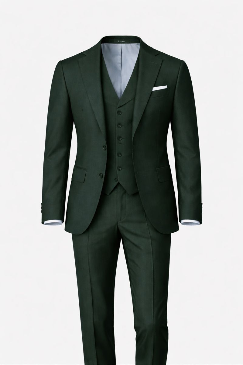 Turo tummanvihreä villamohair puku Vitale Barberis