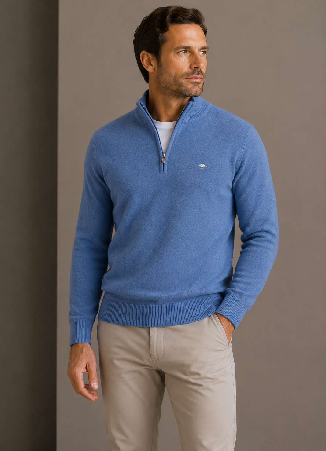 Fynch-Hatton half-zip villaneule vaaleansininen