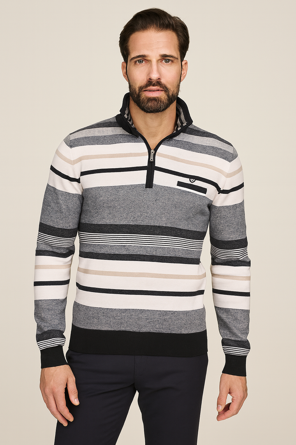 Monte Carlo half zip college valkoinen
