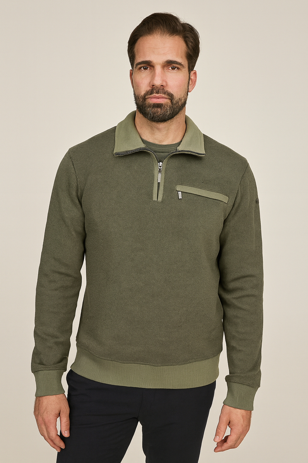 Monte Carlo half zip college vihreä
