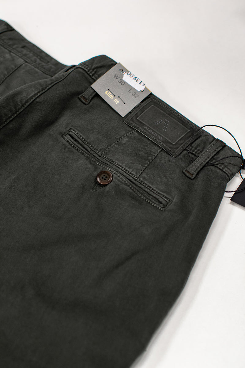Alberto slim fit chinot "Rob" vihreä