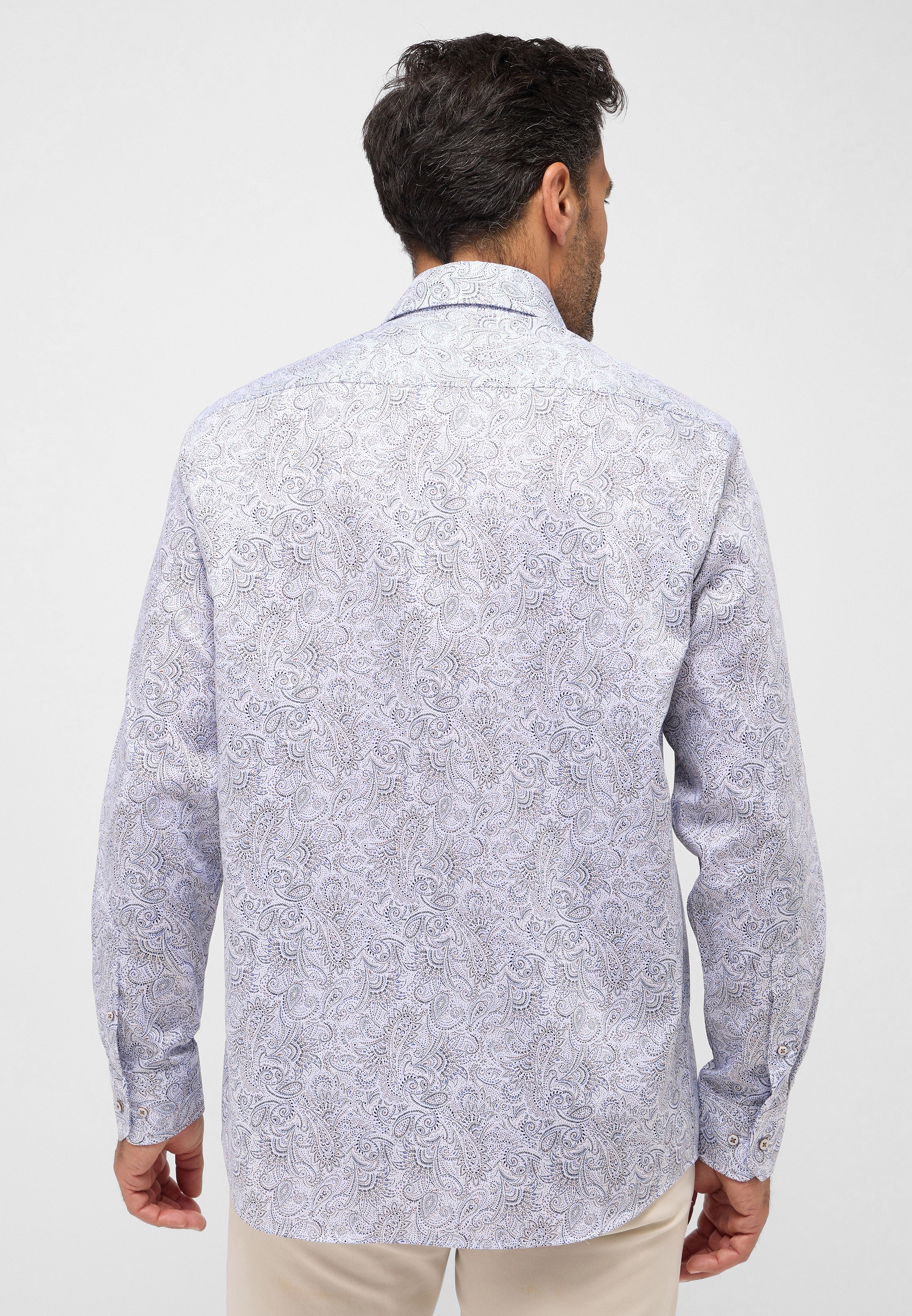 Eterna vaalea paisley kauluspaita comfort fit