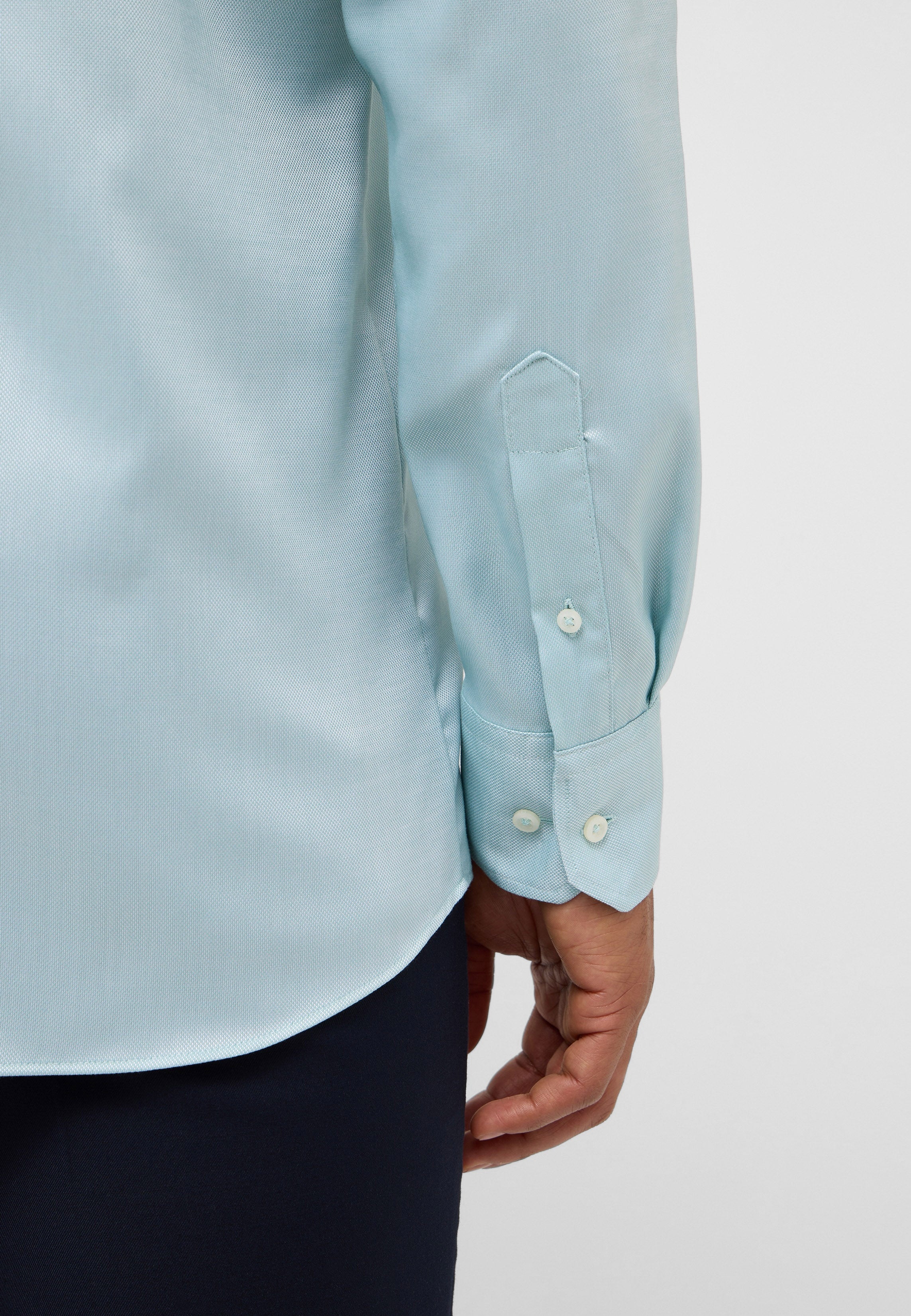 Eterna turkoosi joustokauluspaita modern fit "Performance shirt"
