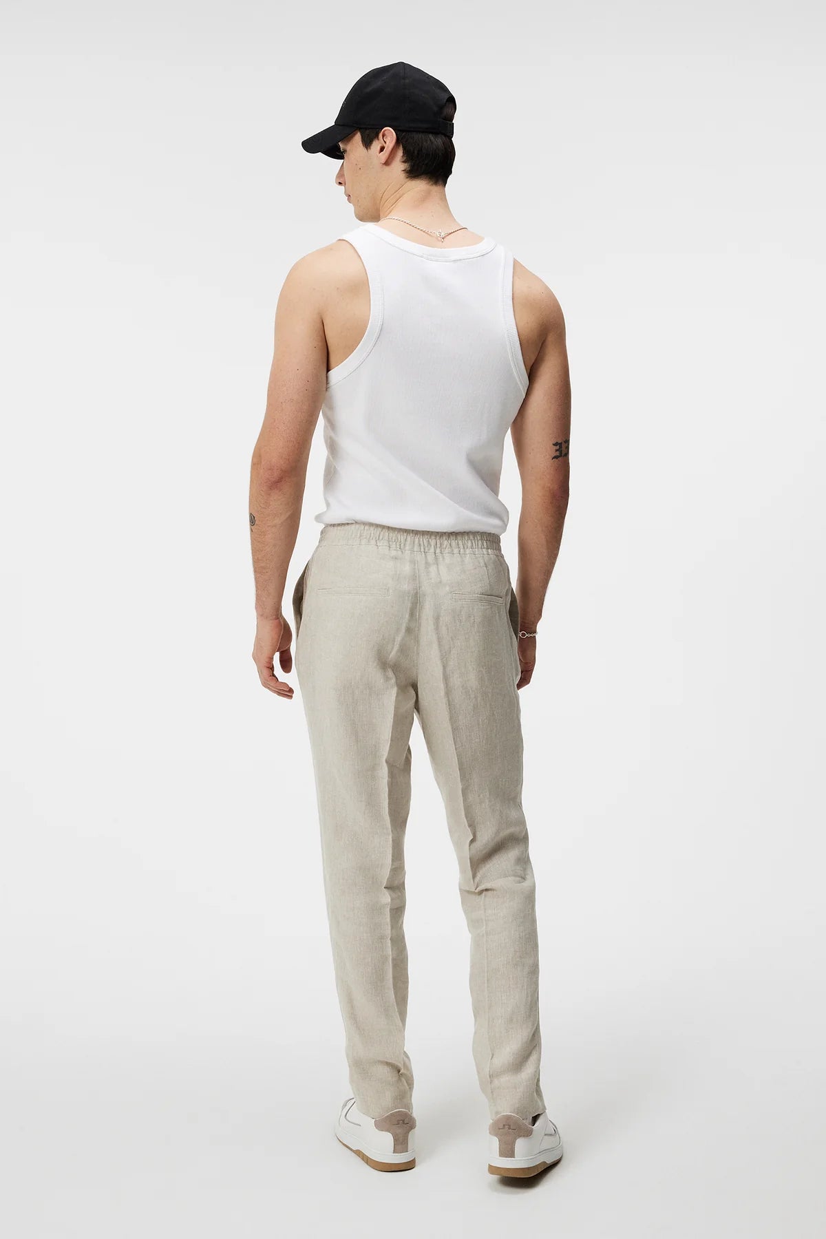 J.Lindeberg pellavahousut beige "Soren Linen Drape Pants"