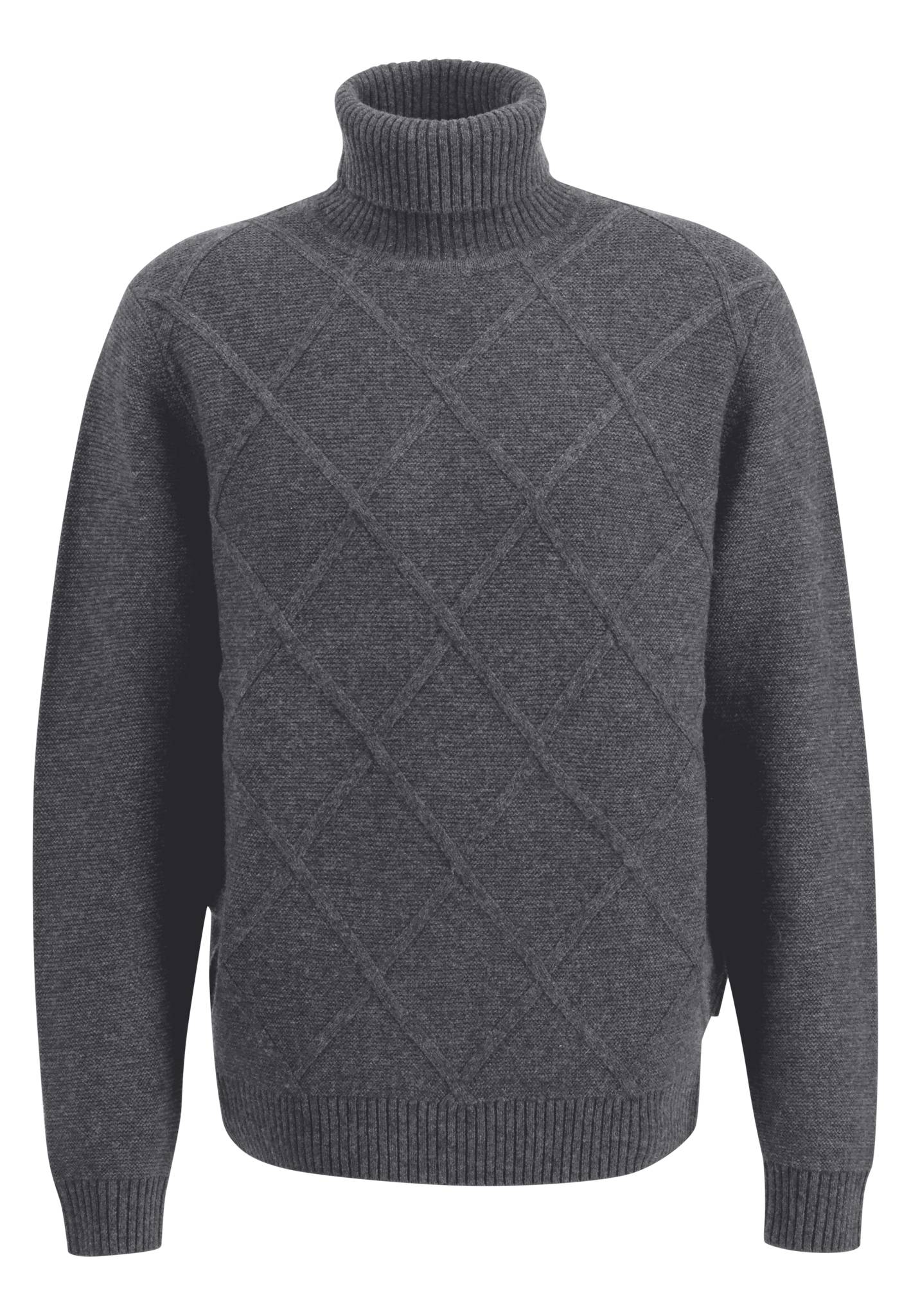 Fynch-Hatton pooloneule harmaa kashmir "Rollneck"