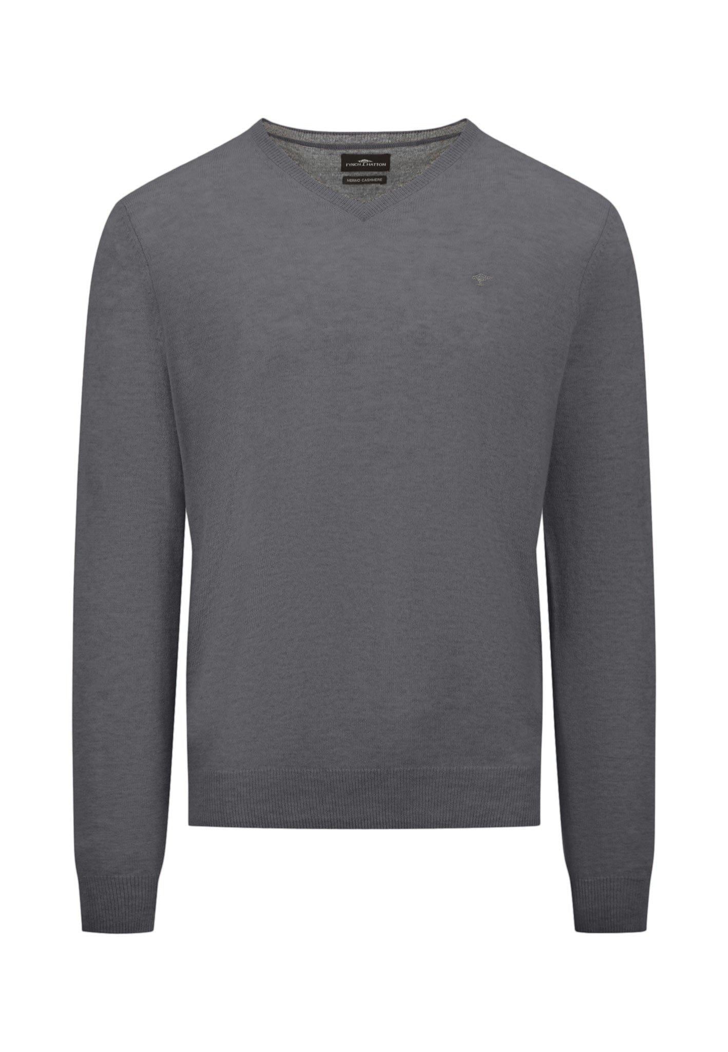 Fynch-Hatton merino-cashmere v-neck harmaa