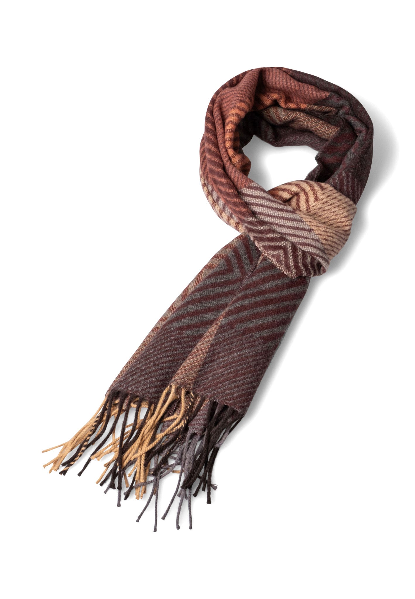 Fynch-Hatton kaulahuivi Herringbone Check Scarf - Deep Merlot