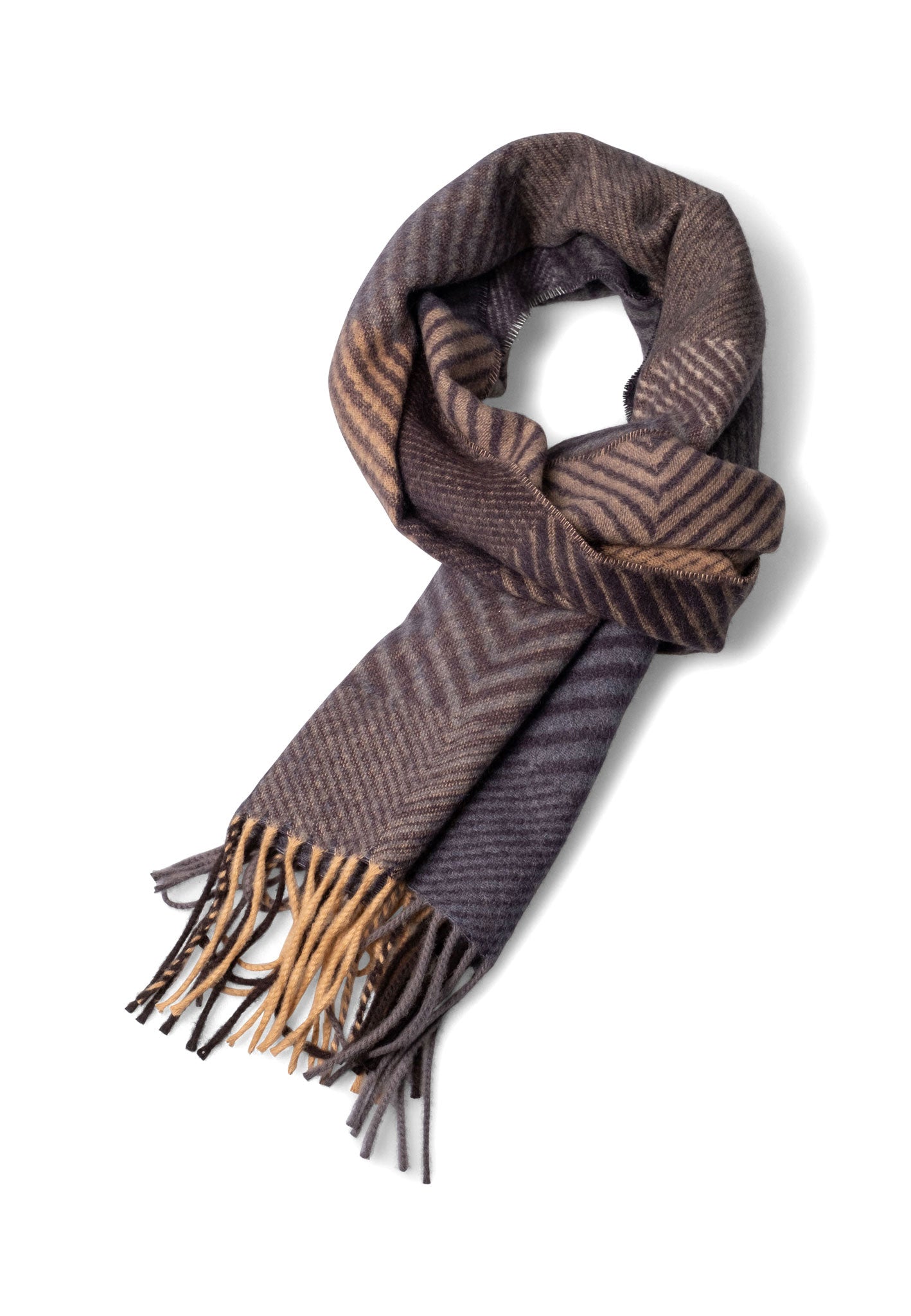 Fynch-Hatton kaulahuivi Herringbone Check Scarf - Navy