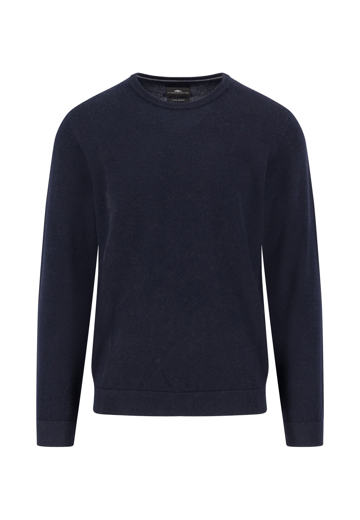 Fynch-Hatton O-Neck Merinovillaneule Navy