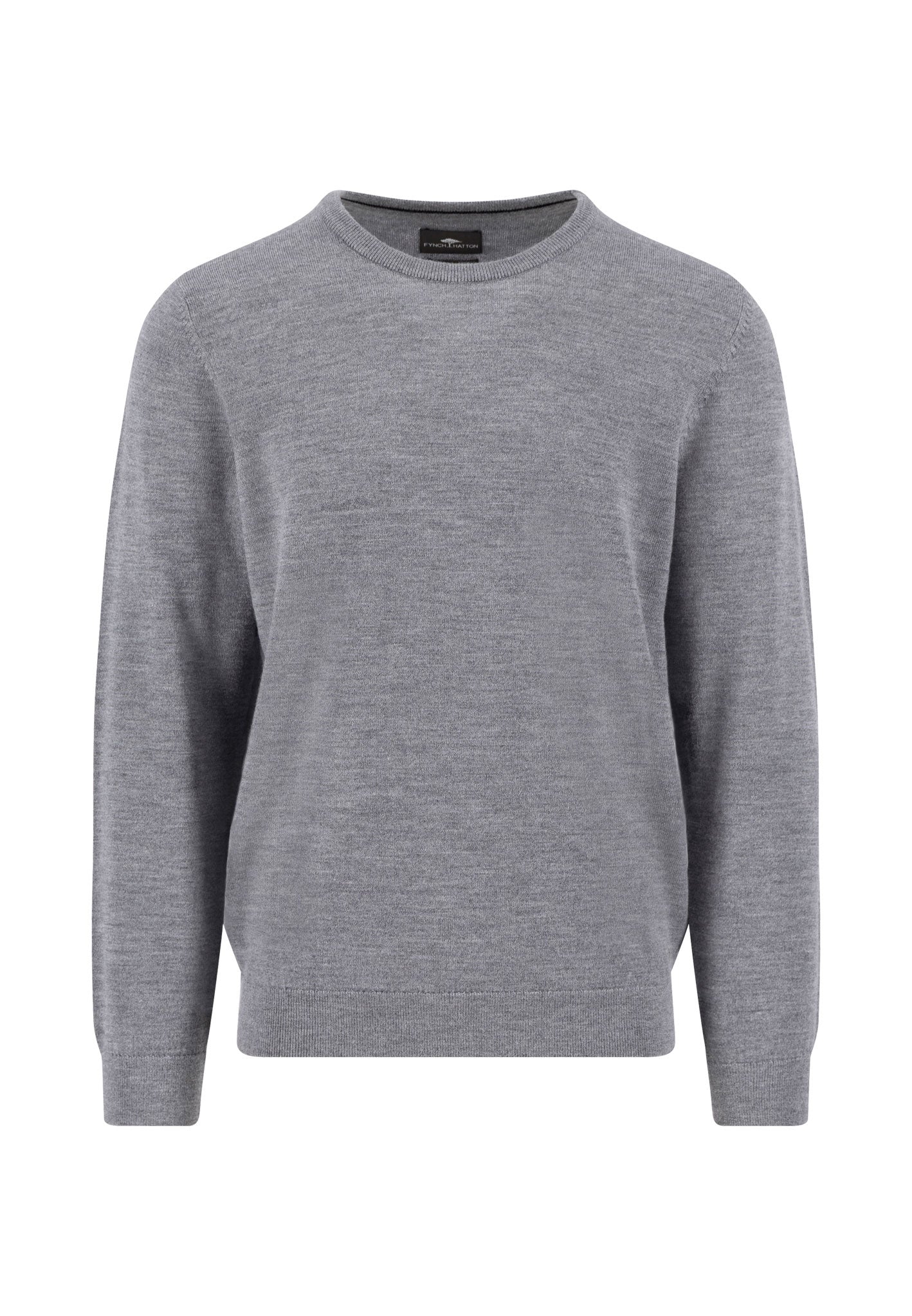 Fynch-Hatton O-Neck Merinovillaneule Harmaa