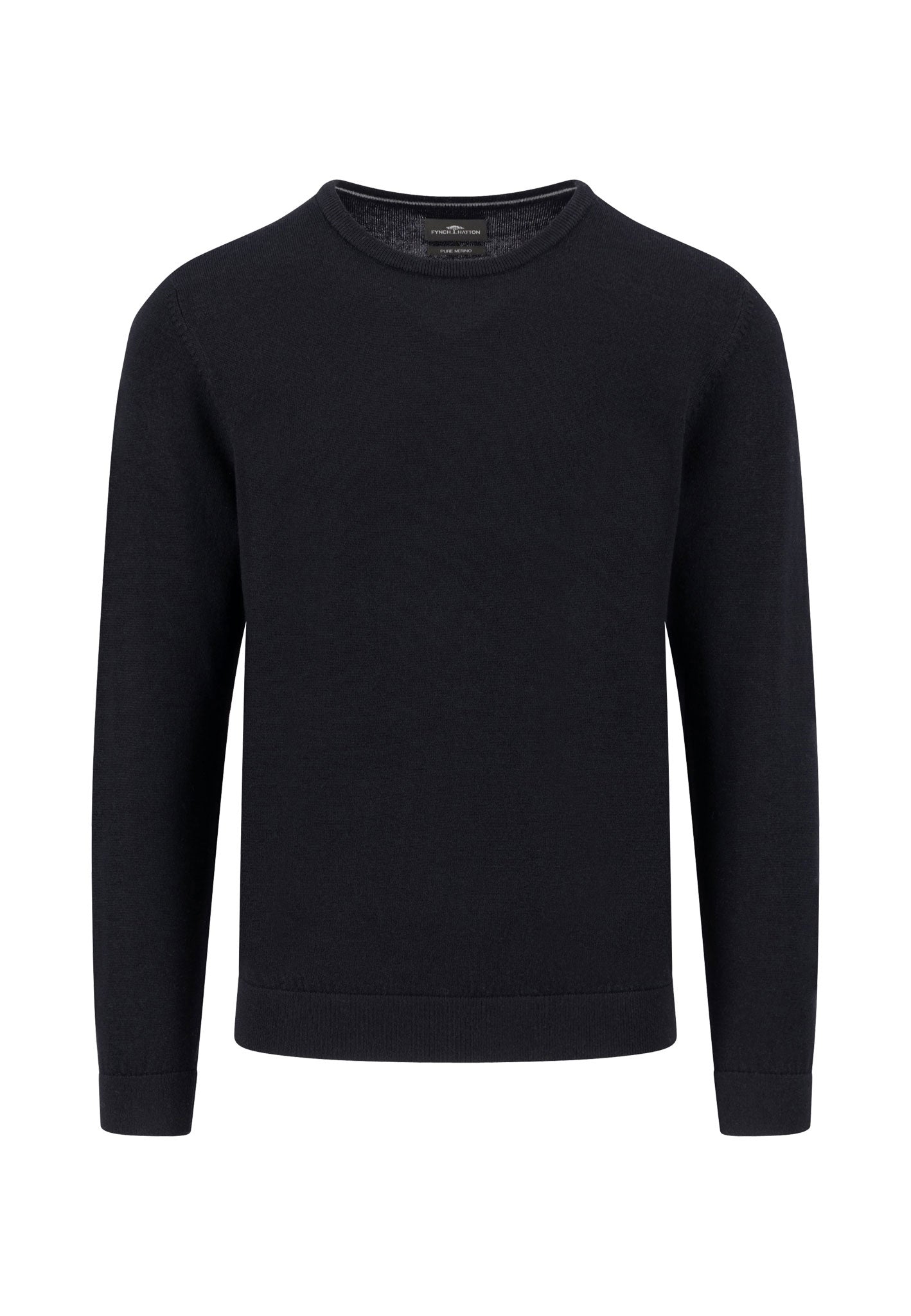 Fynch-Hatton O-Neck Merinovillaneule Musta