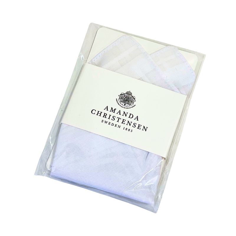 Amanda Christensen valkoinen viikattu taskuliina "Handkerchief"