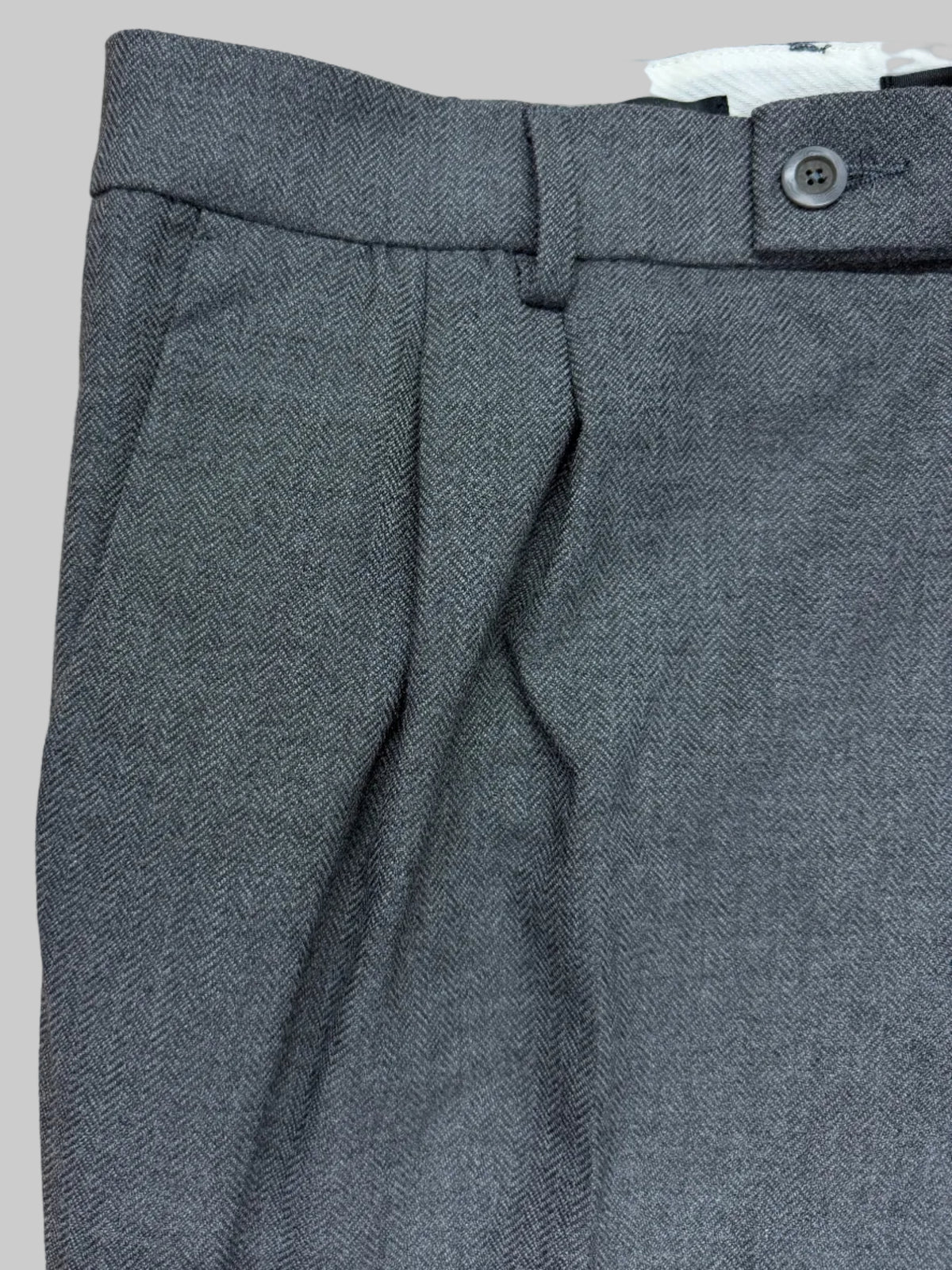 Alberto Miko harmaat herringbone suorat housut relaxed fit